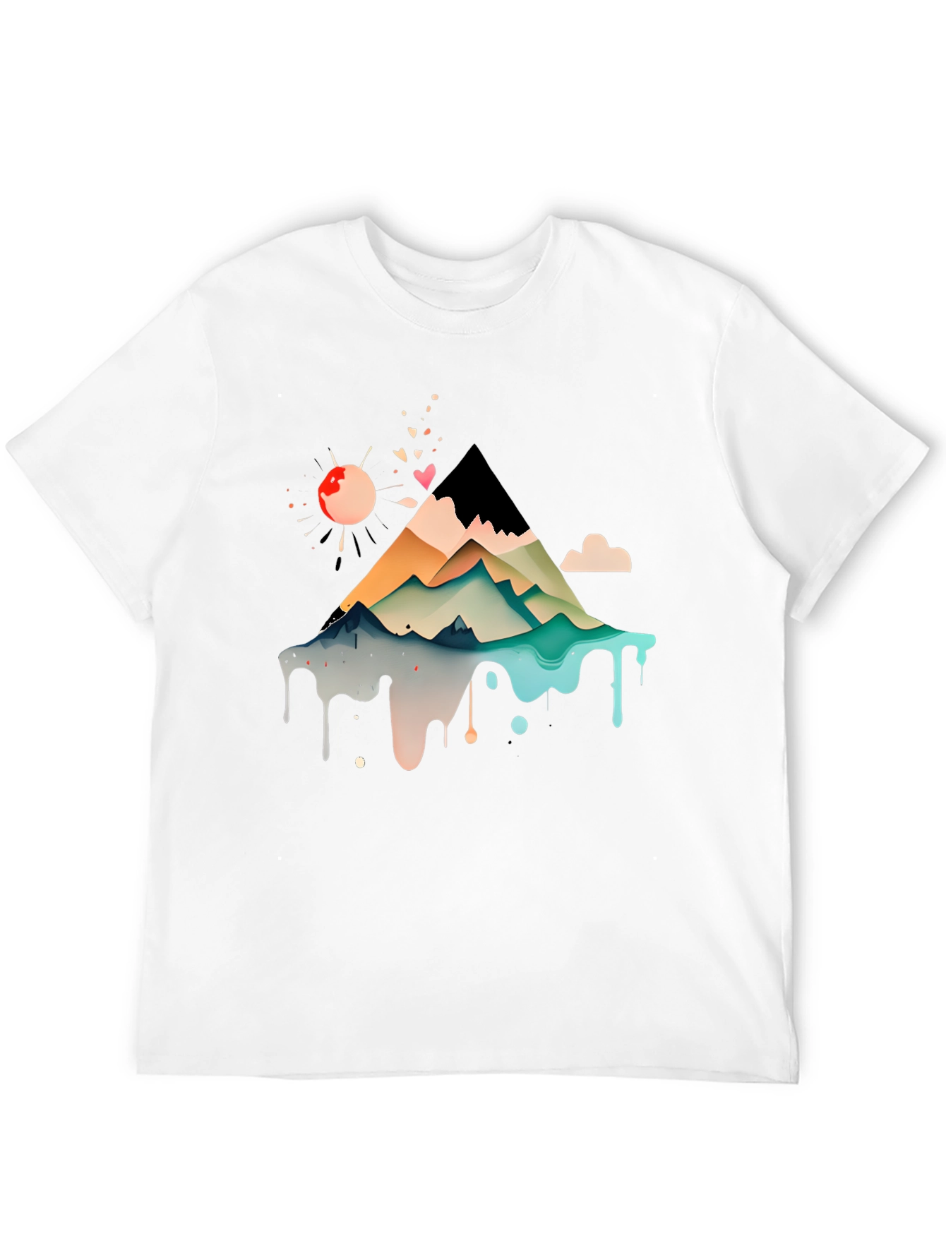 Abstract Mountain Graphic Tee - Modern Art Shirt