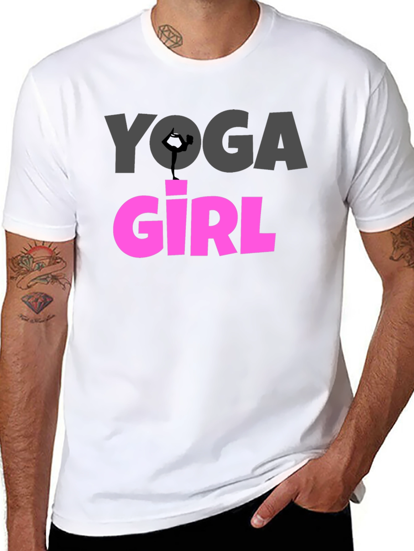 Yoga Girl Graphic Tee - Black Cotton T-Shirt