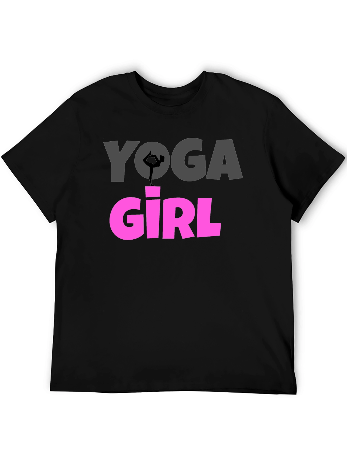 Yoga Girl Graphic Tee - Black Cotton T-Shirt
