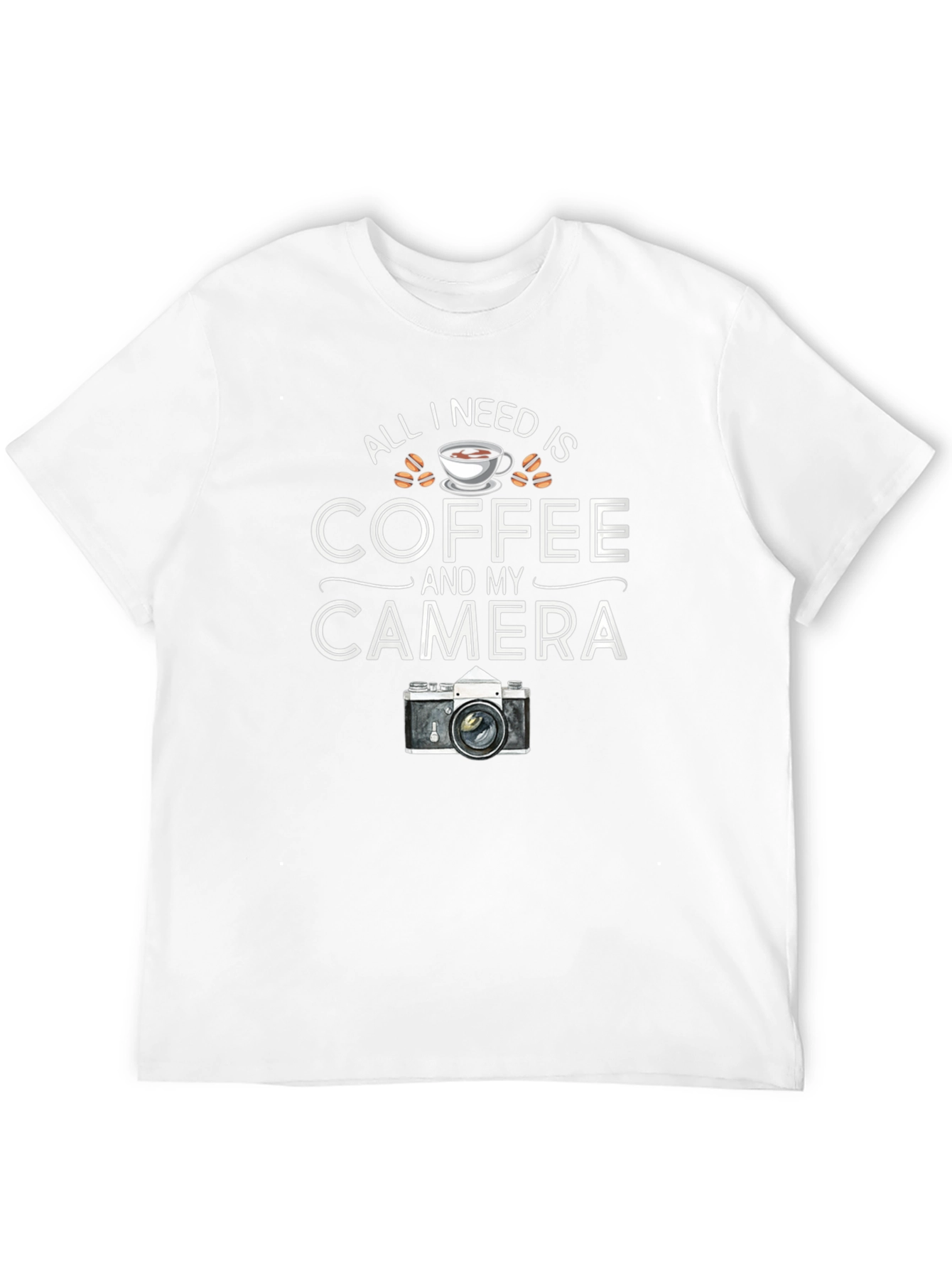 Coffee and Camera Black Graphic T-Shirt