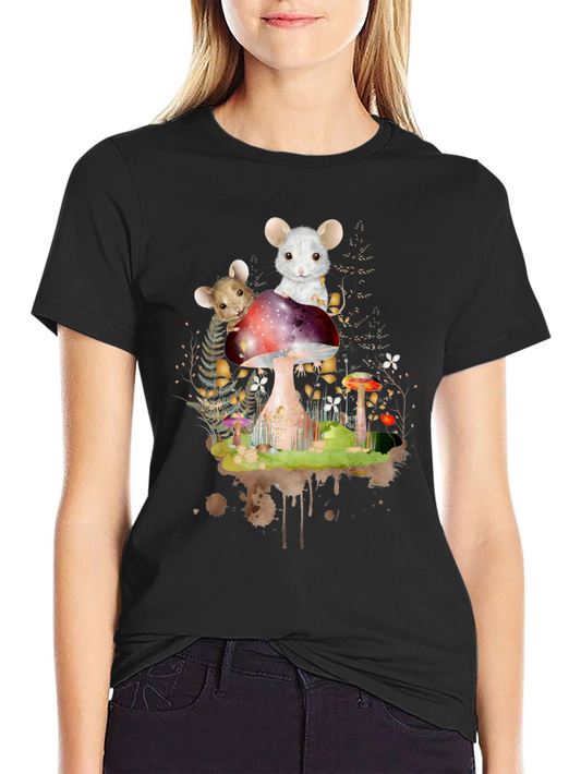 Mushroom Mouse T-Shirt - Whimsical Forest Tee