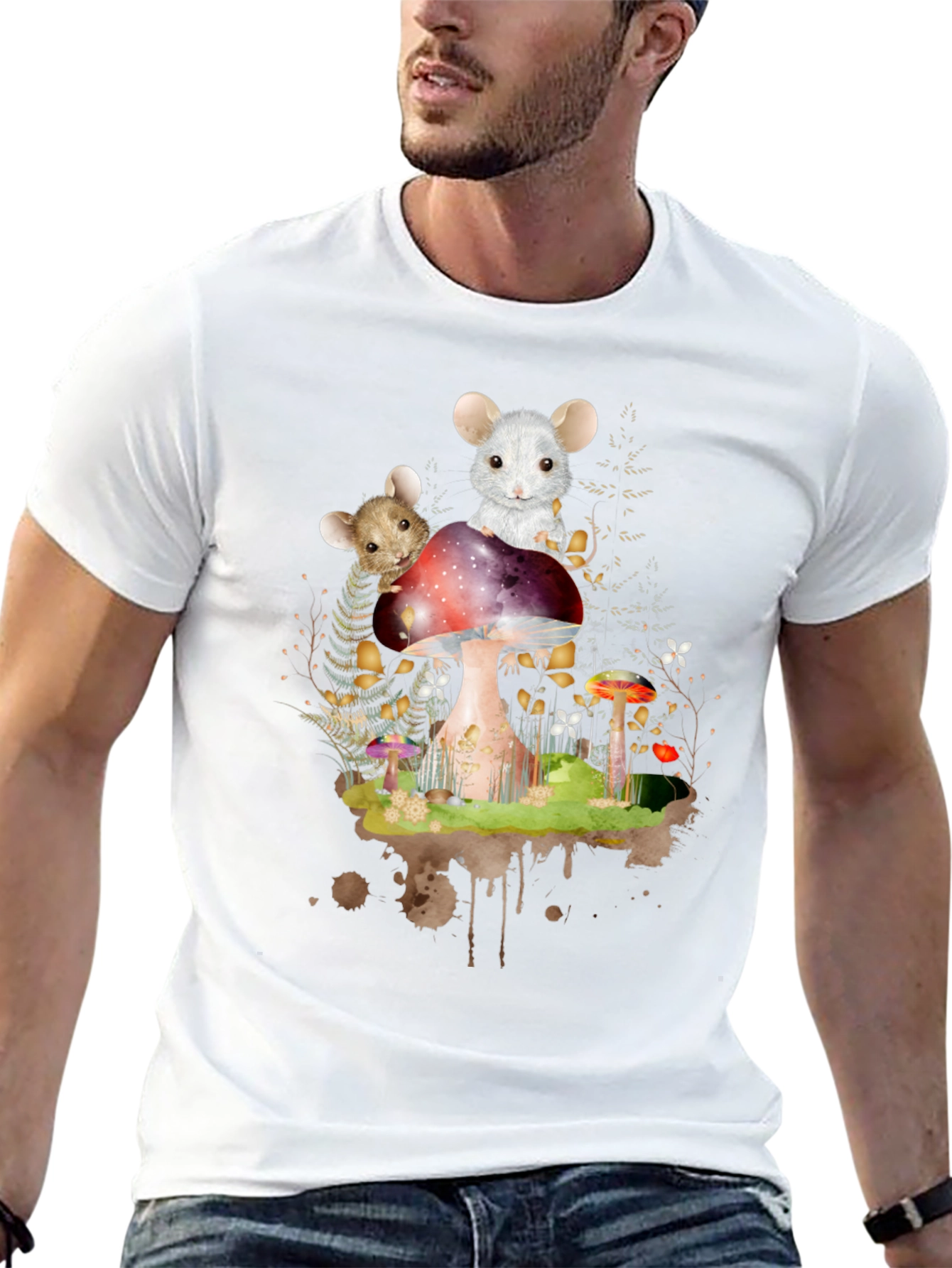 Mushroom Mouse T-Shirt - Whimsical Forest Tee