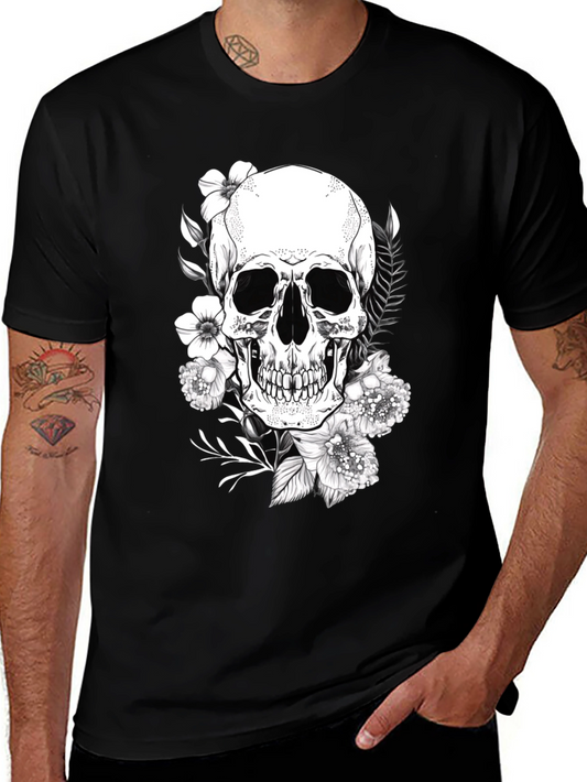 Skull & Floral Graphic Tee