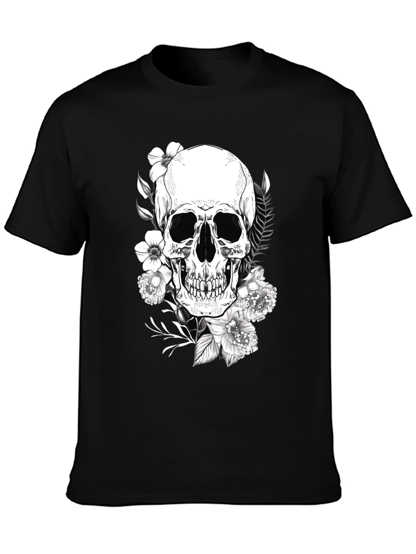 Skull & Floral Graphic Tee