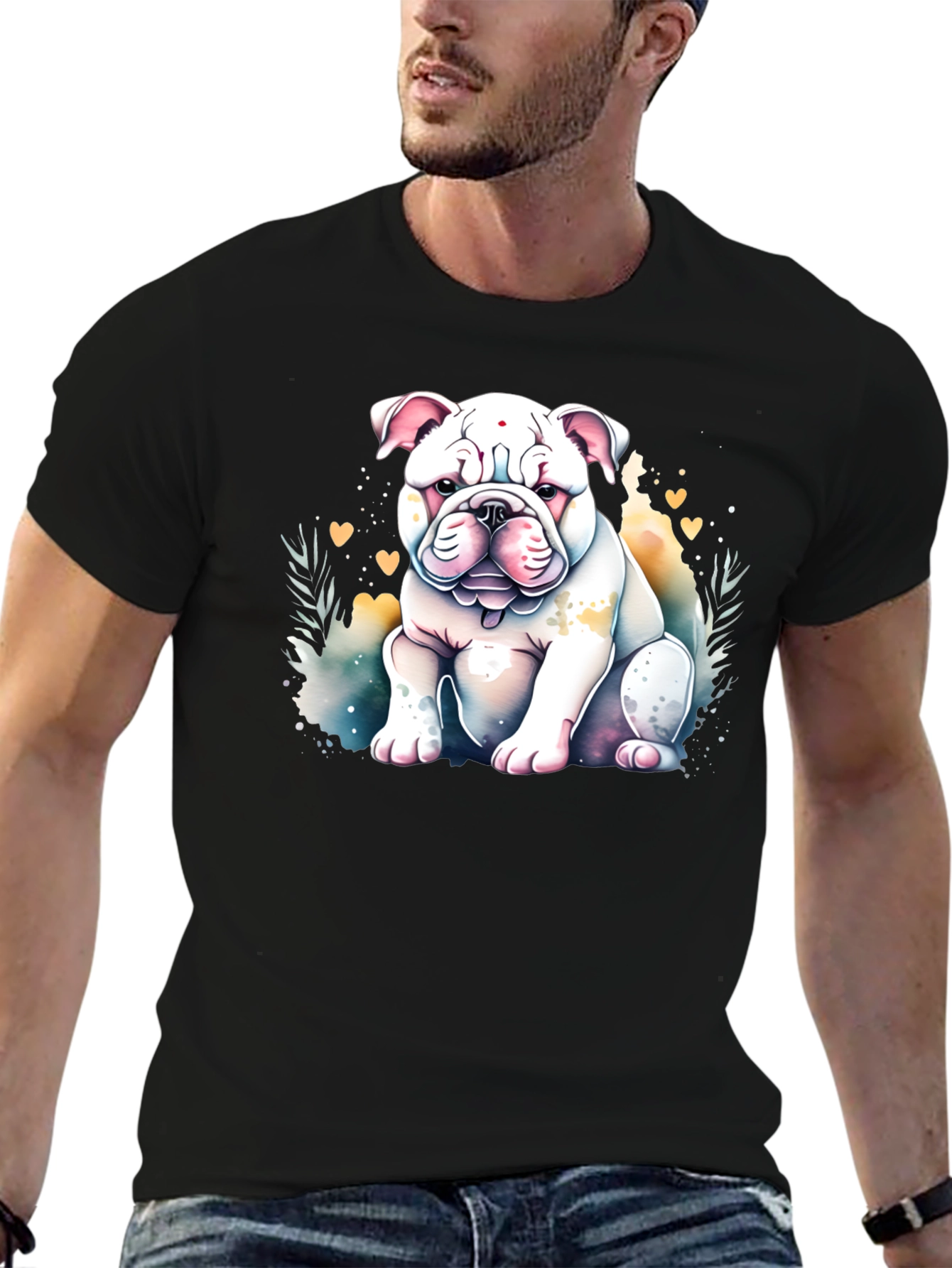 Bulldog Watercolor Graphic Tee