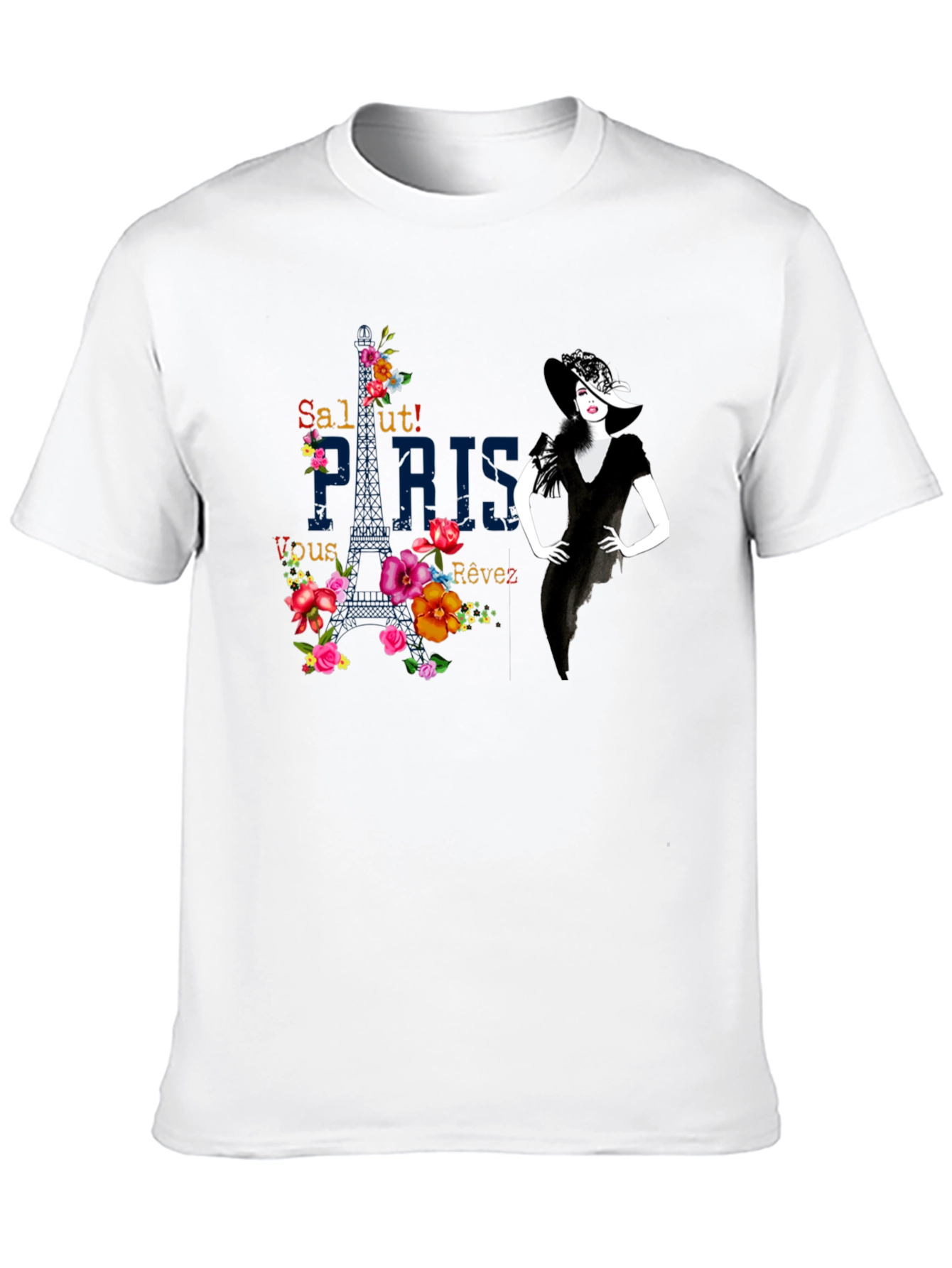 Parisian Chic Black Graphic Tee