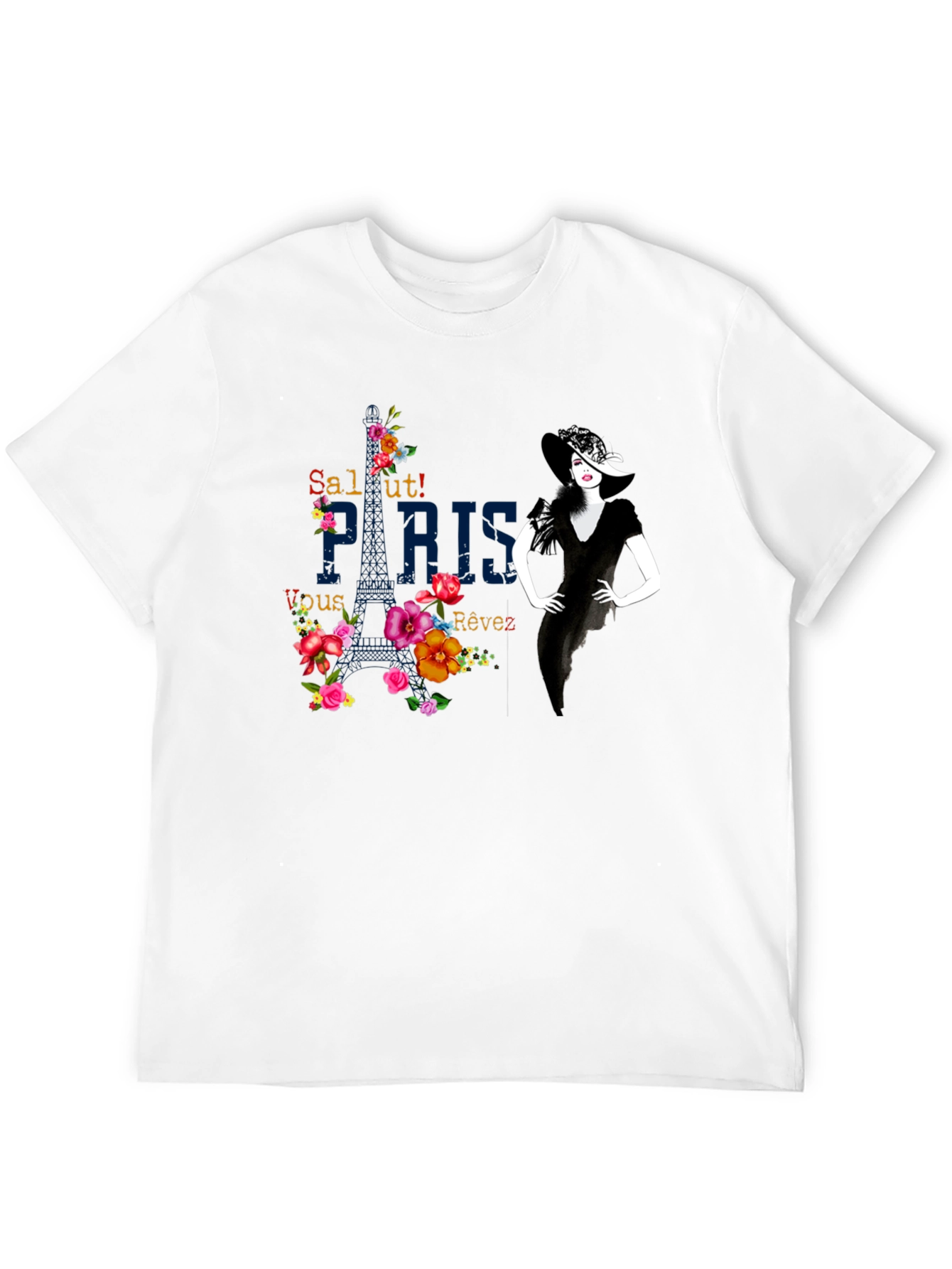Parisian Chic Black Graphic Tee