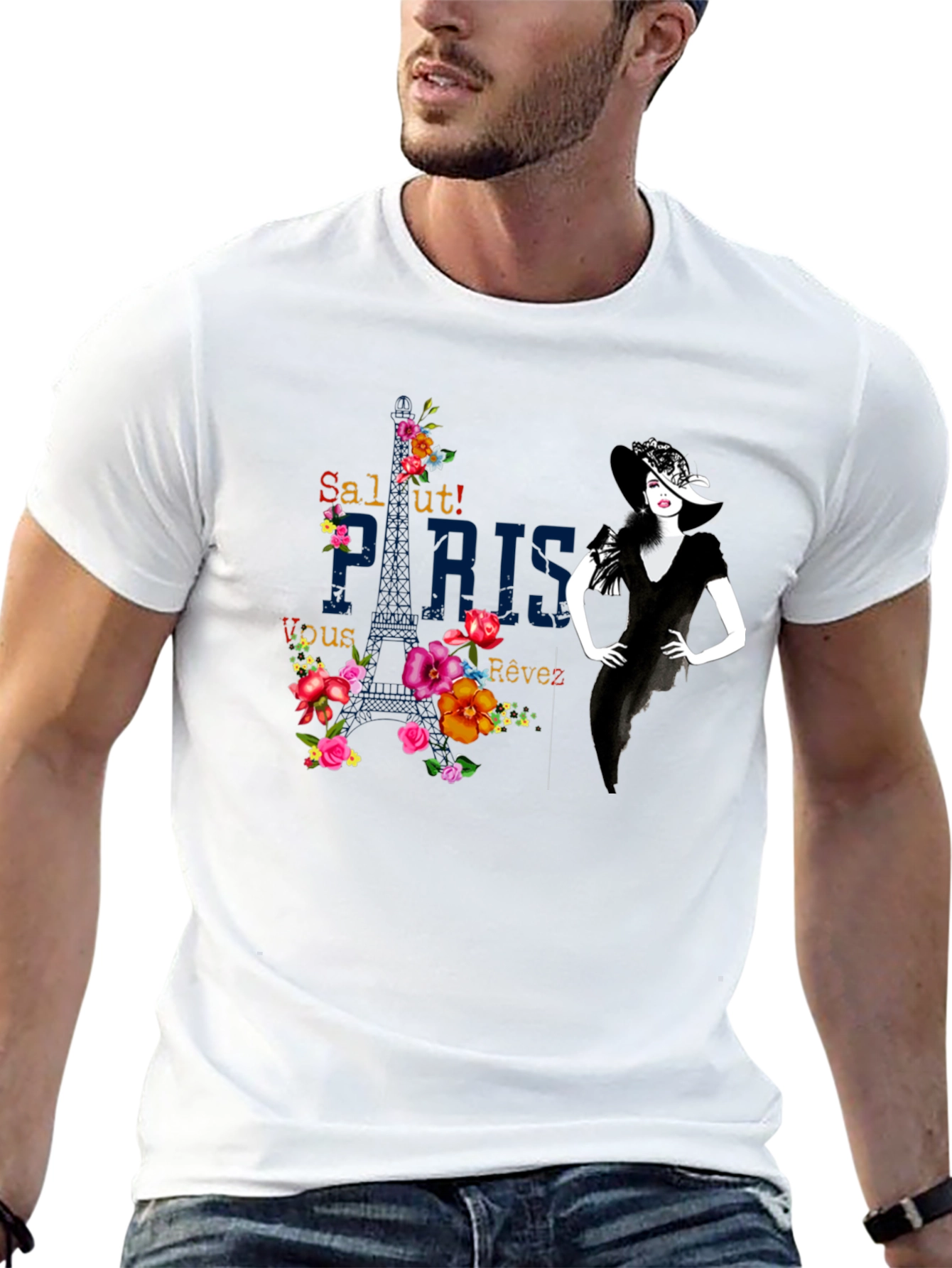 Parisian Chic Black Graphic Tee