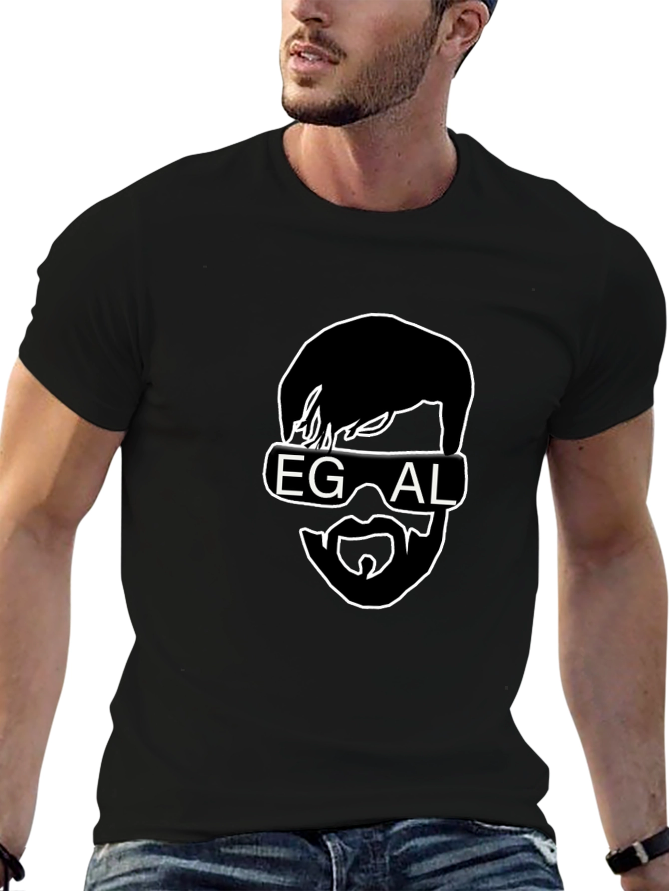 EGAL Funny Graphic Black T-Shirt - Stylish Casual Wear