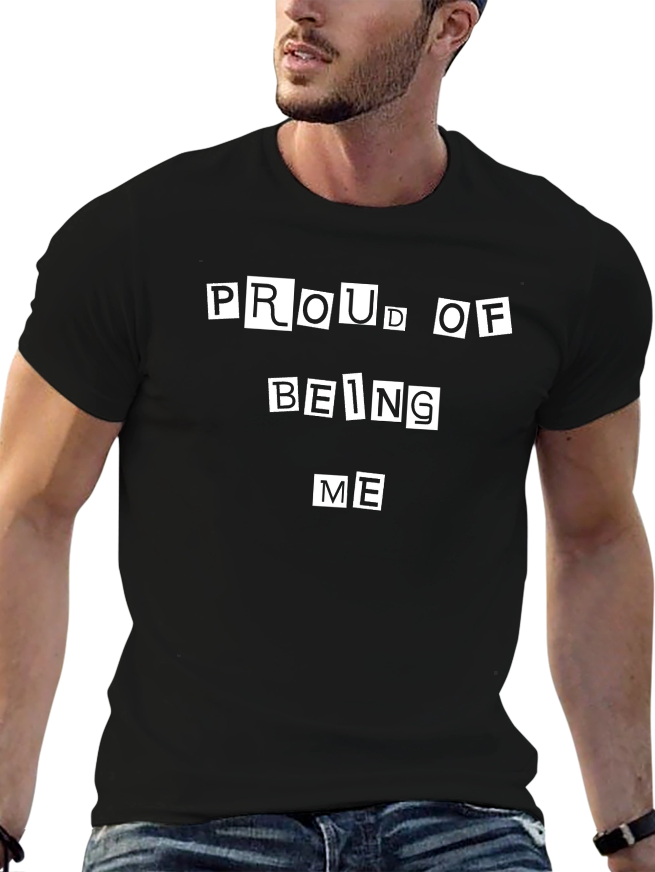 Proud of Being Me Graphic Tee - Black