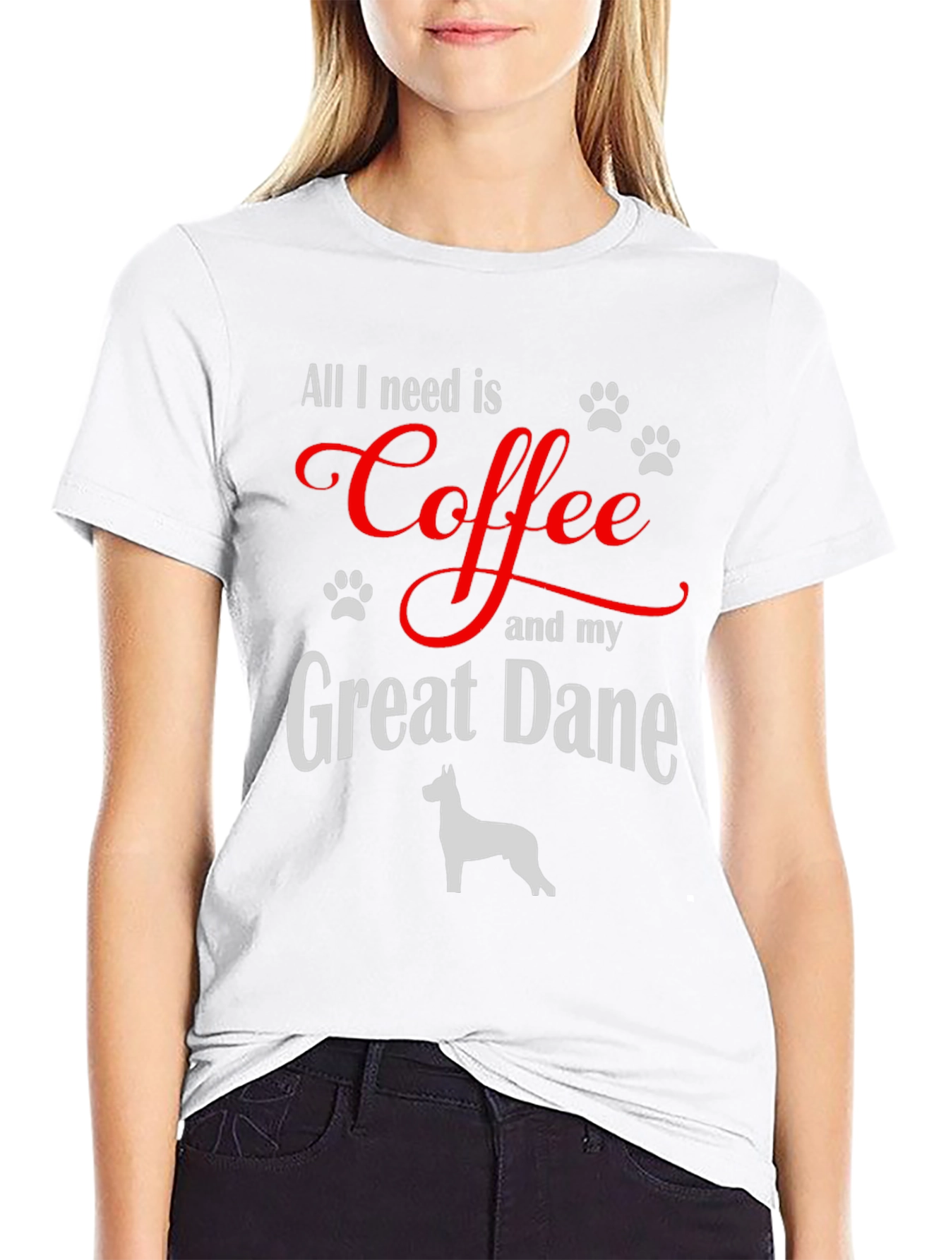 Coffee & Great Dane T-Shirt Dog Lover Tee