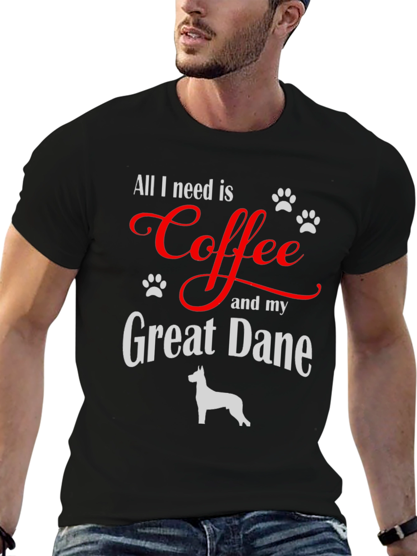 Coffee & Great Dane T-Shirt Dog Lover Tee