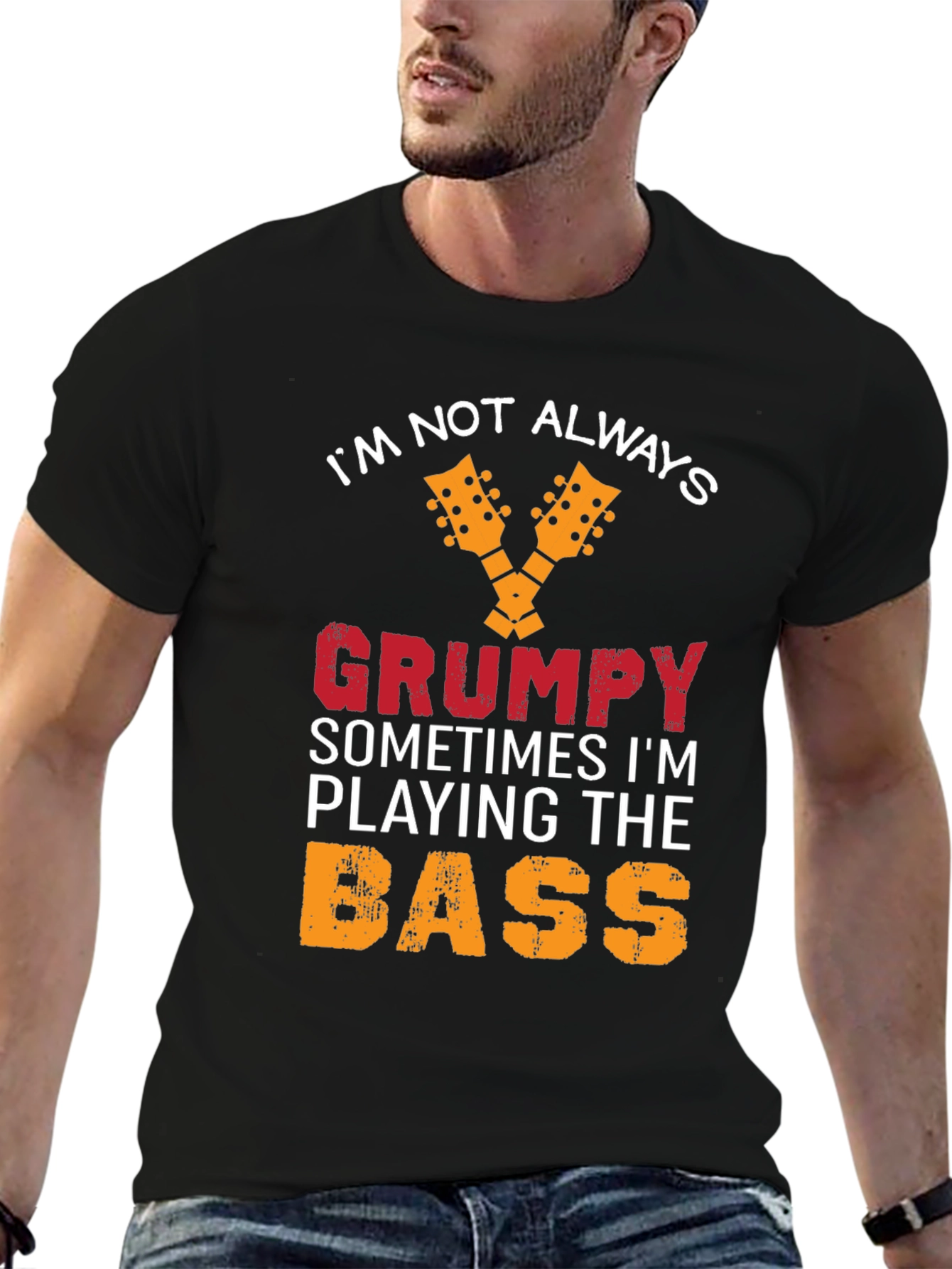 Grumpy Bass Player T-Shirt - Funny Musician Tee