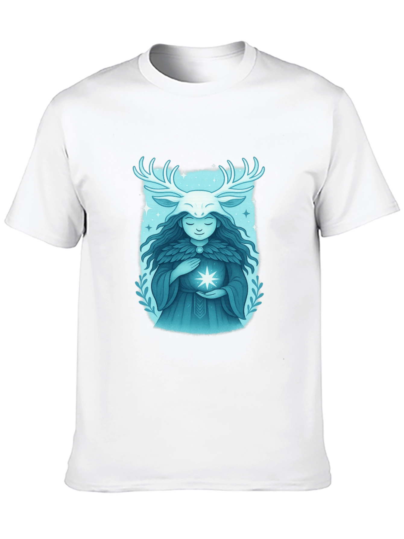 Mystical Forest Spirit Graphic Tee - Black
