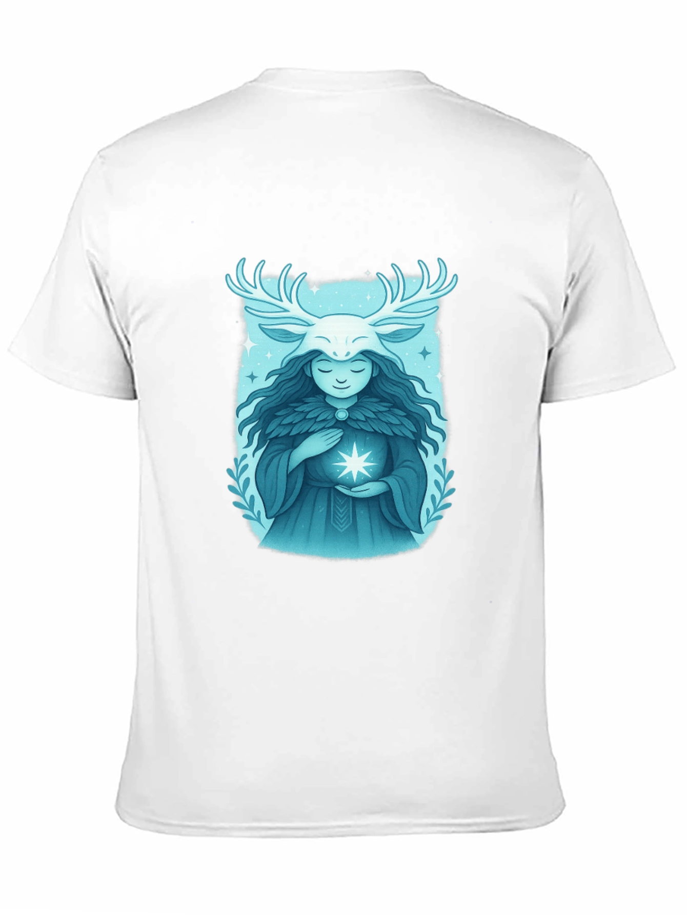 Mystical Forest Spirit Graphic Tee - Black