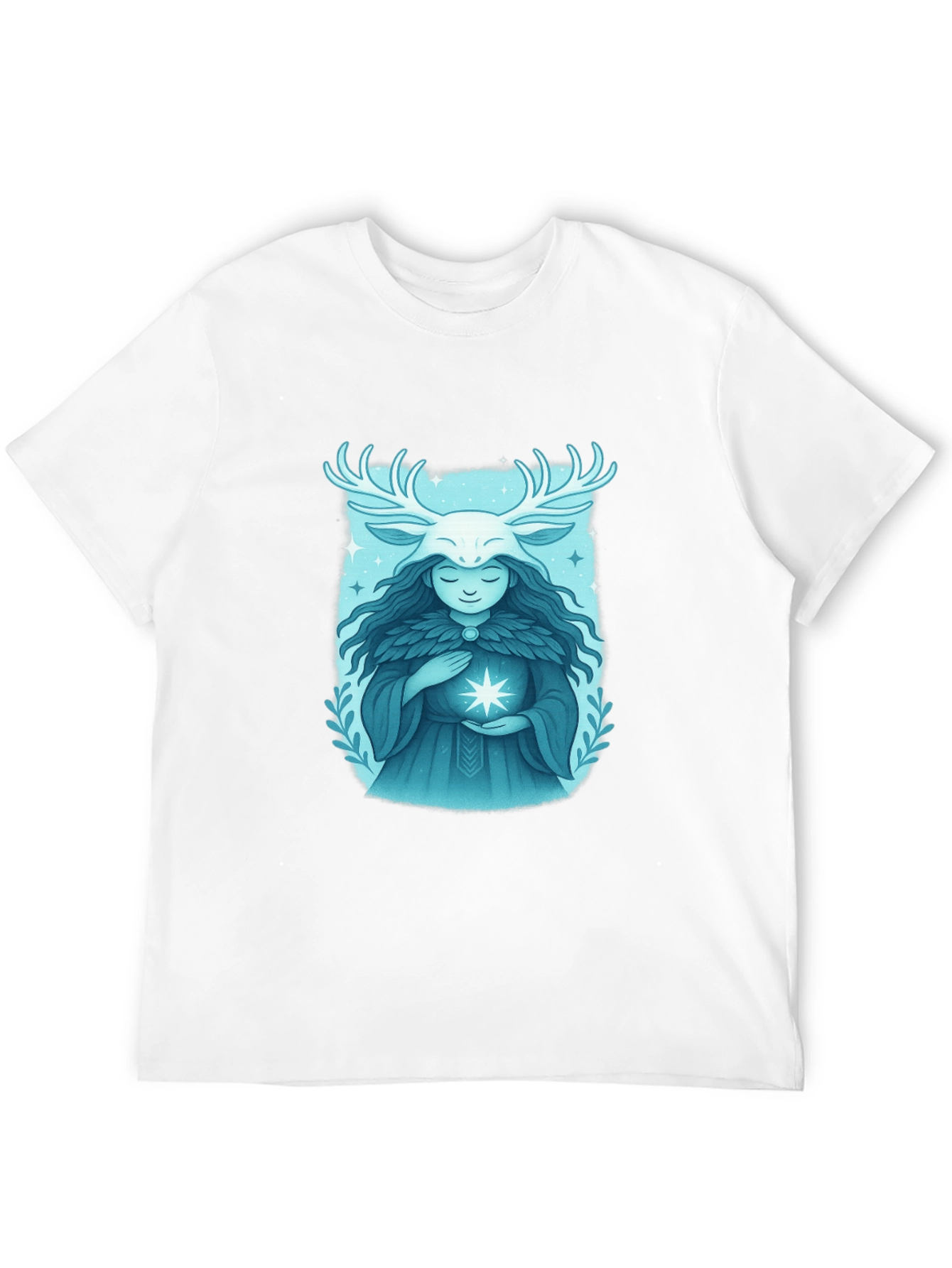 Mystical Forest Spirit Graphic Tee - Black