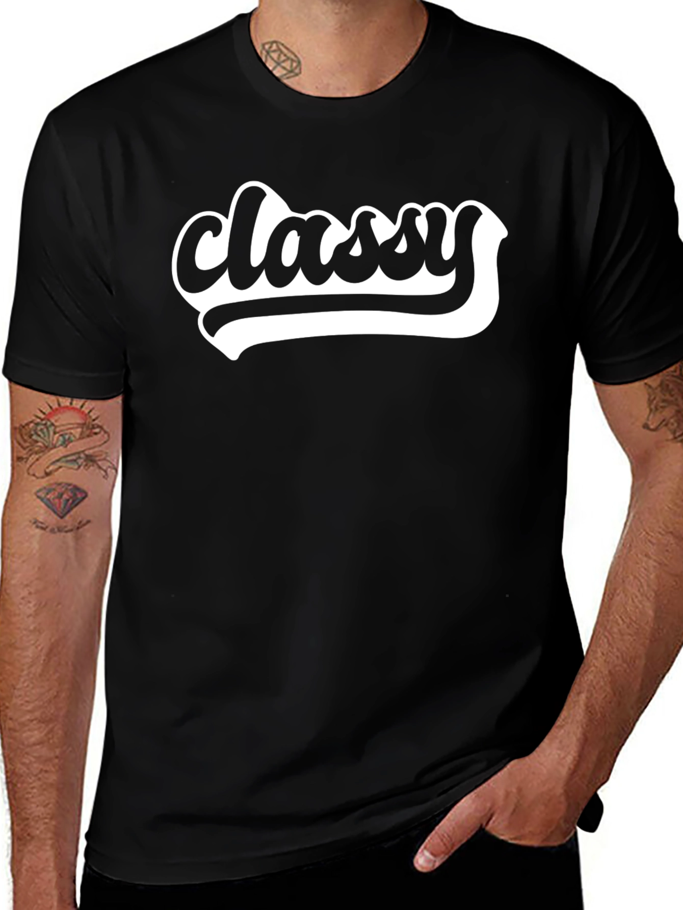 Classy Black Graphic T-Shirt