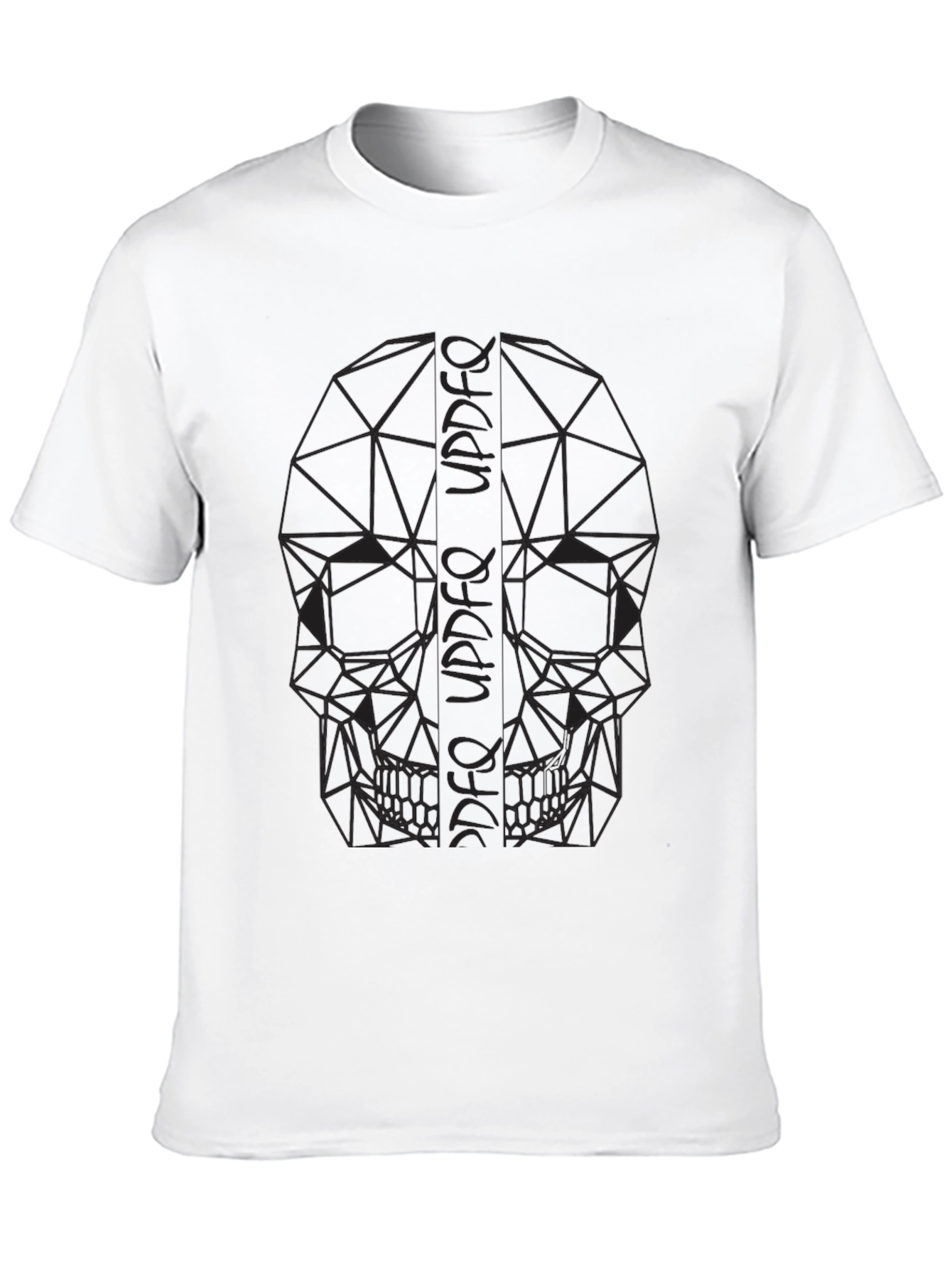 Geometric Skull Print Black T-Shirt