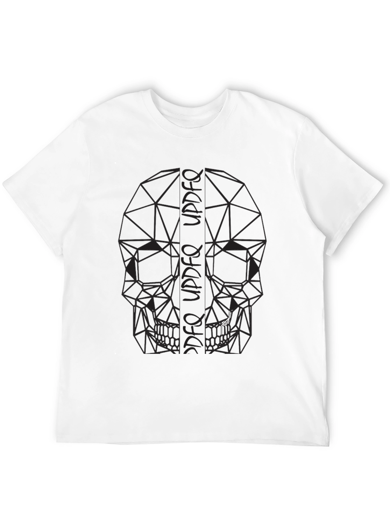 Geometric Skull Print Black T-Shirt