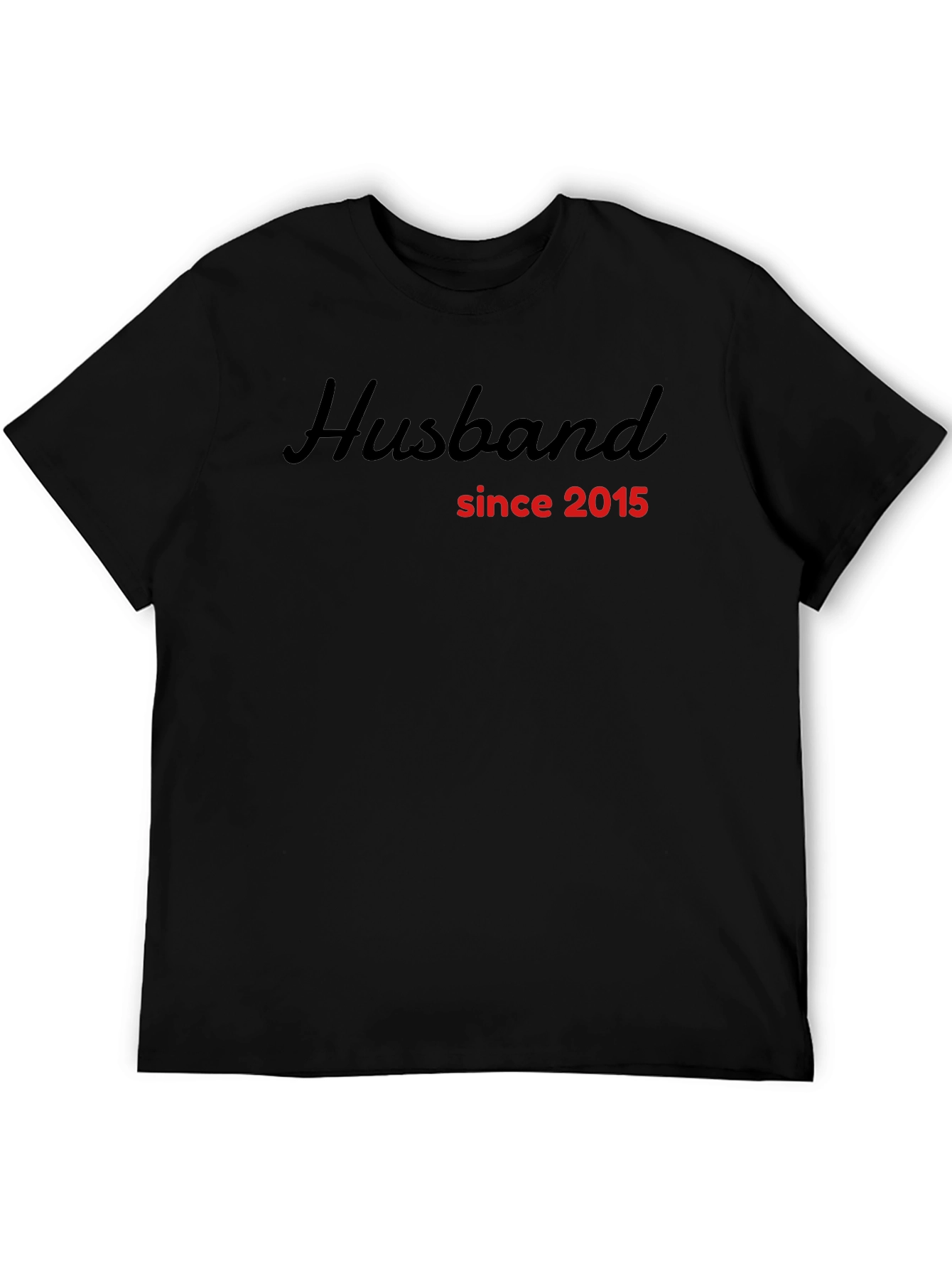 Husband Since 2015 Black T-Shirt