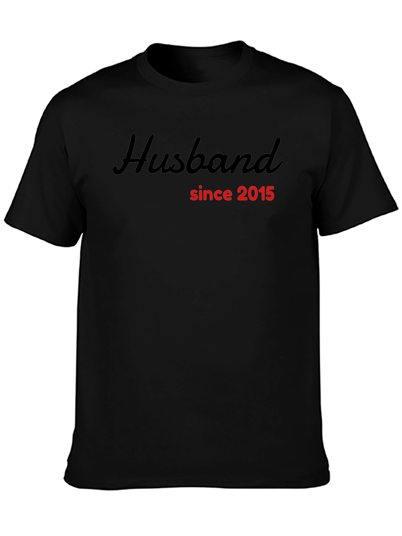 Husband Since 2015 Black T-Shirt
