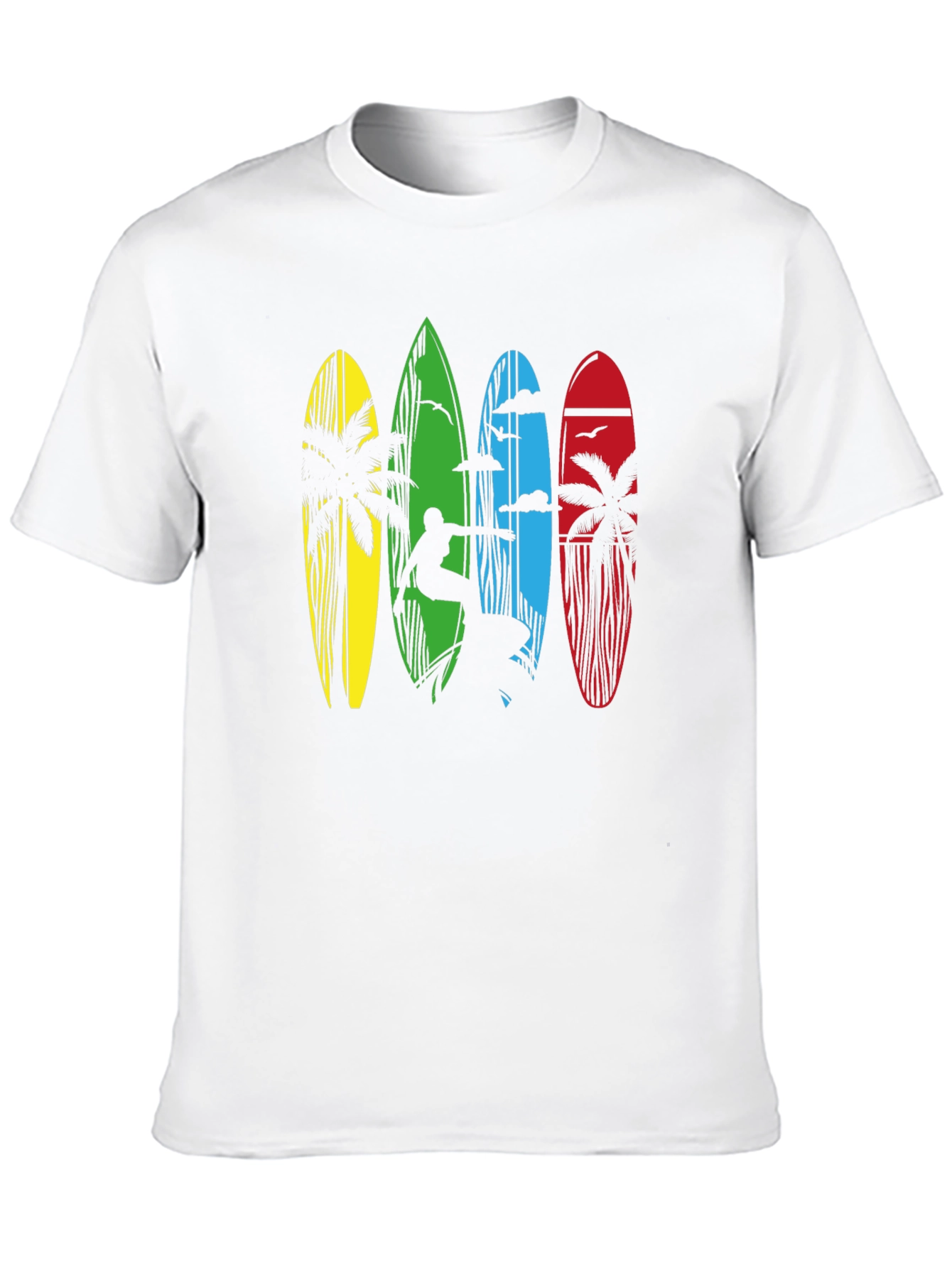 Surfboard Graphic Tee - Beach Style T-Shirt