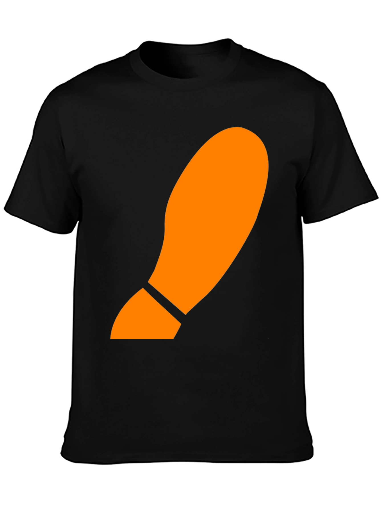 Orange Footprint Graphic Black T-Shirt