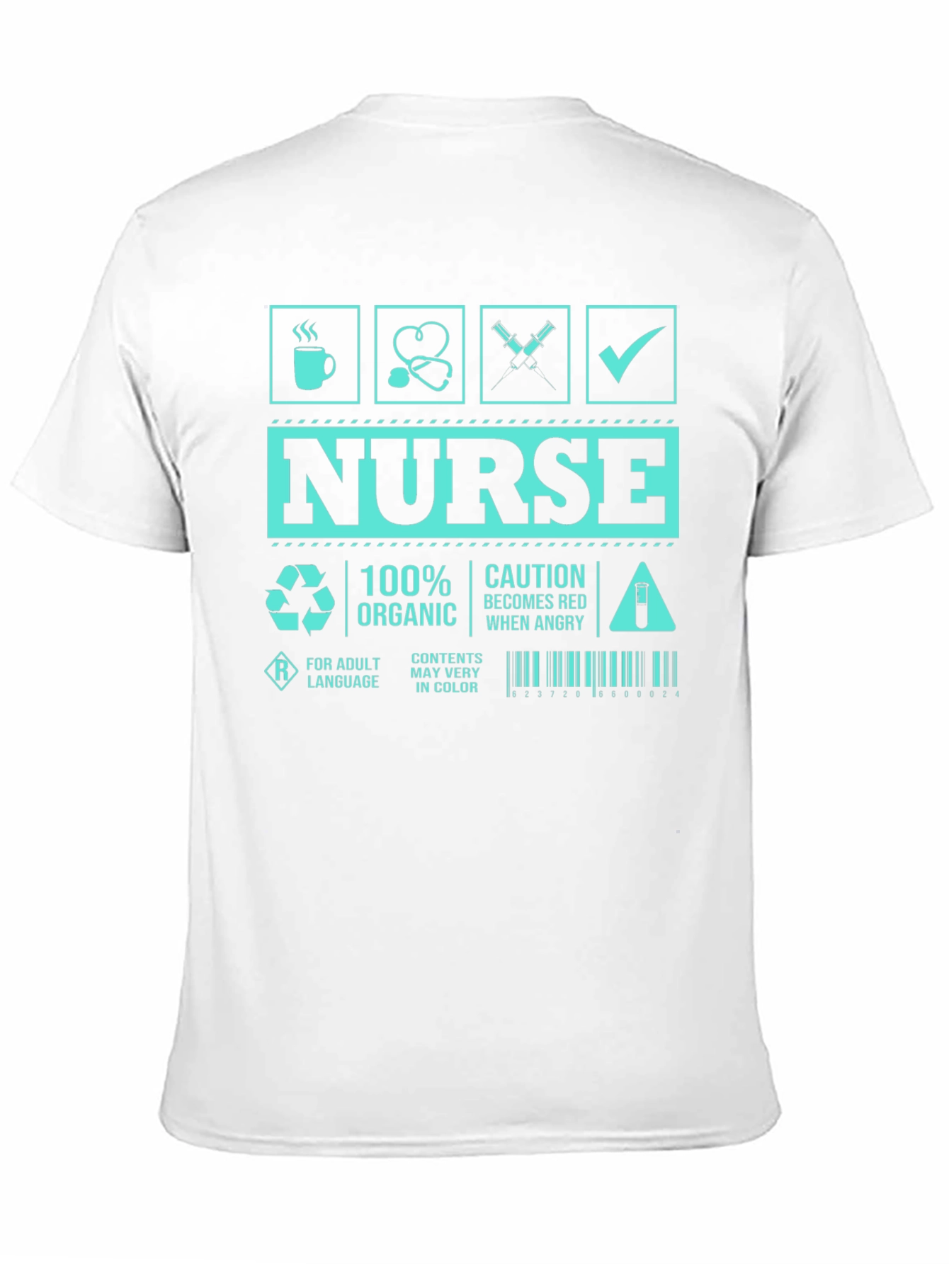 Humorous Nurse T-Shirt - Caution Red When Angry