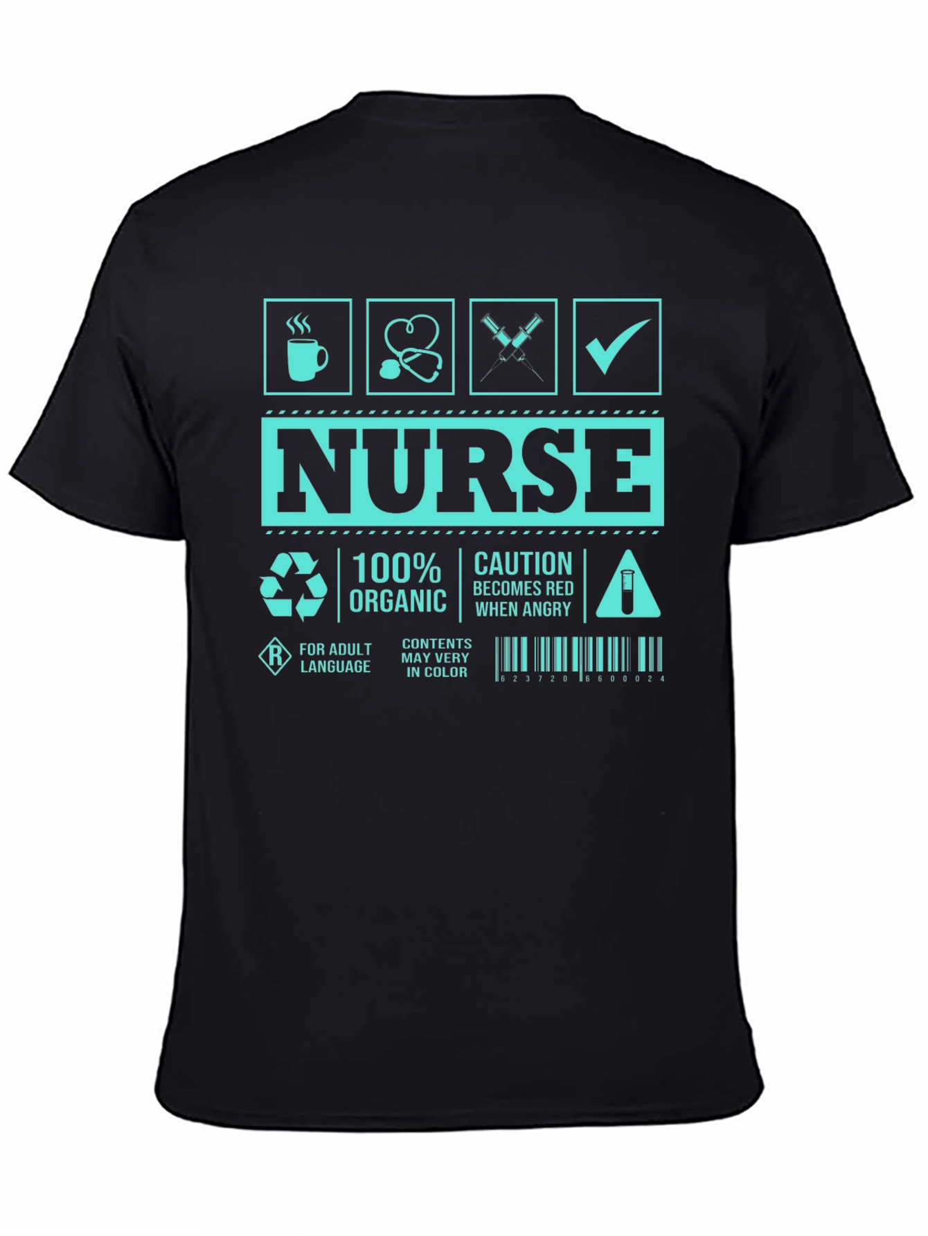 Humorous Nurse T-Shirt - Caution Red When Angry