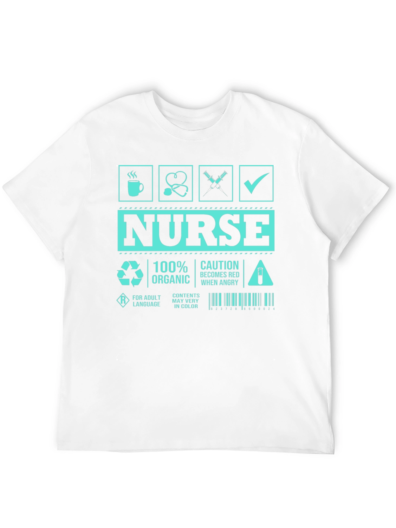Humorous Nurse T-Shirt - Caution Red When Angry