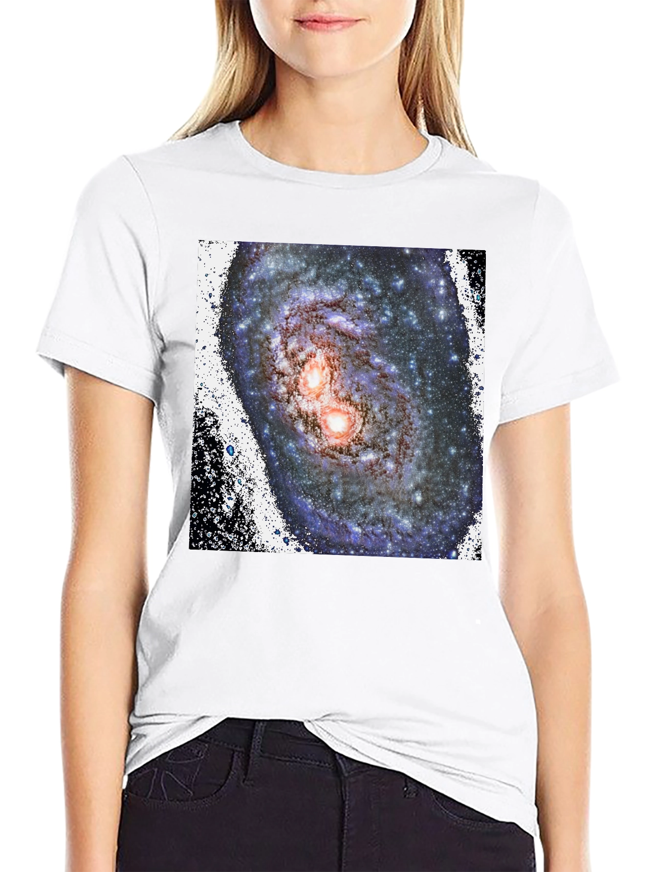 Galaxy Print Black T-Shirt - Unique Cosmic Design