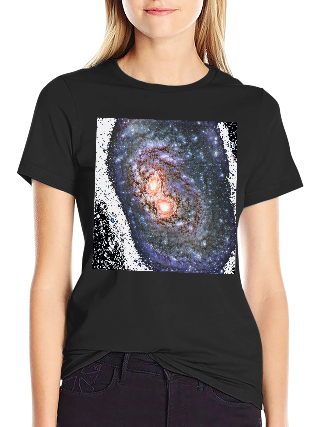 Galaxy Print Black T-Shirt - Unique Cosmic Design