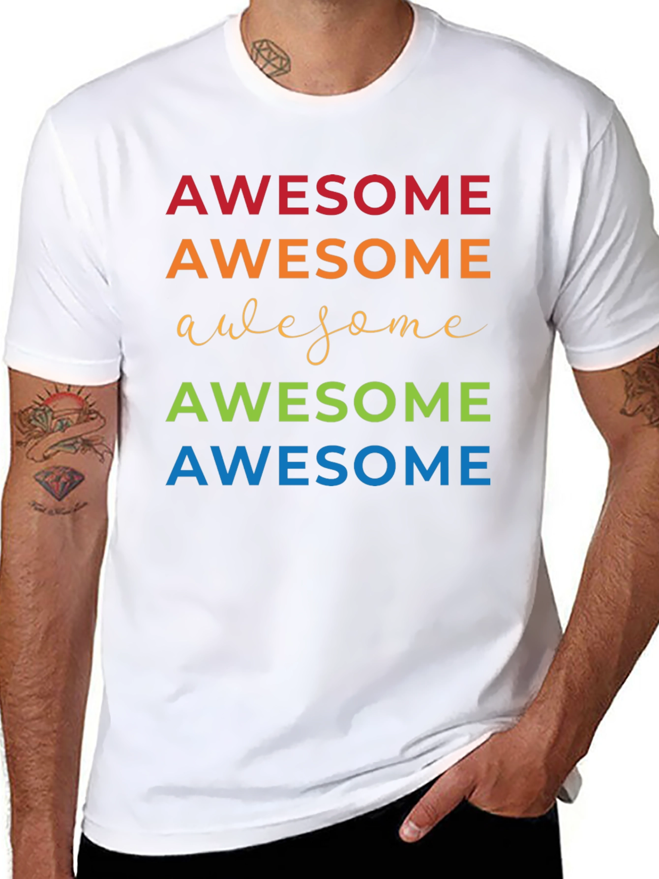 Awesome Graphic Tee - Stylish Mens Black T-Shirt