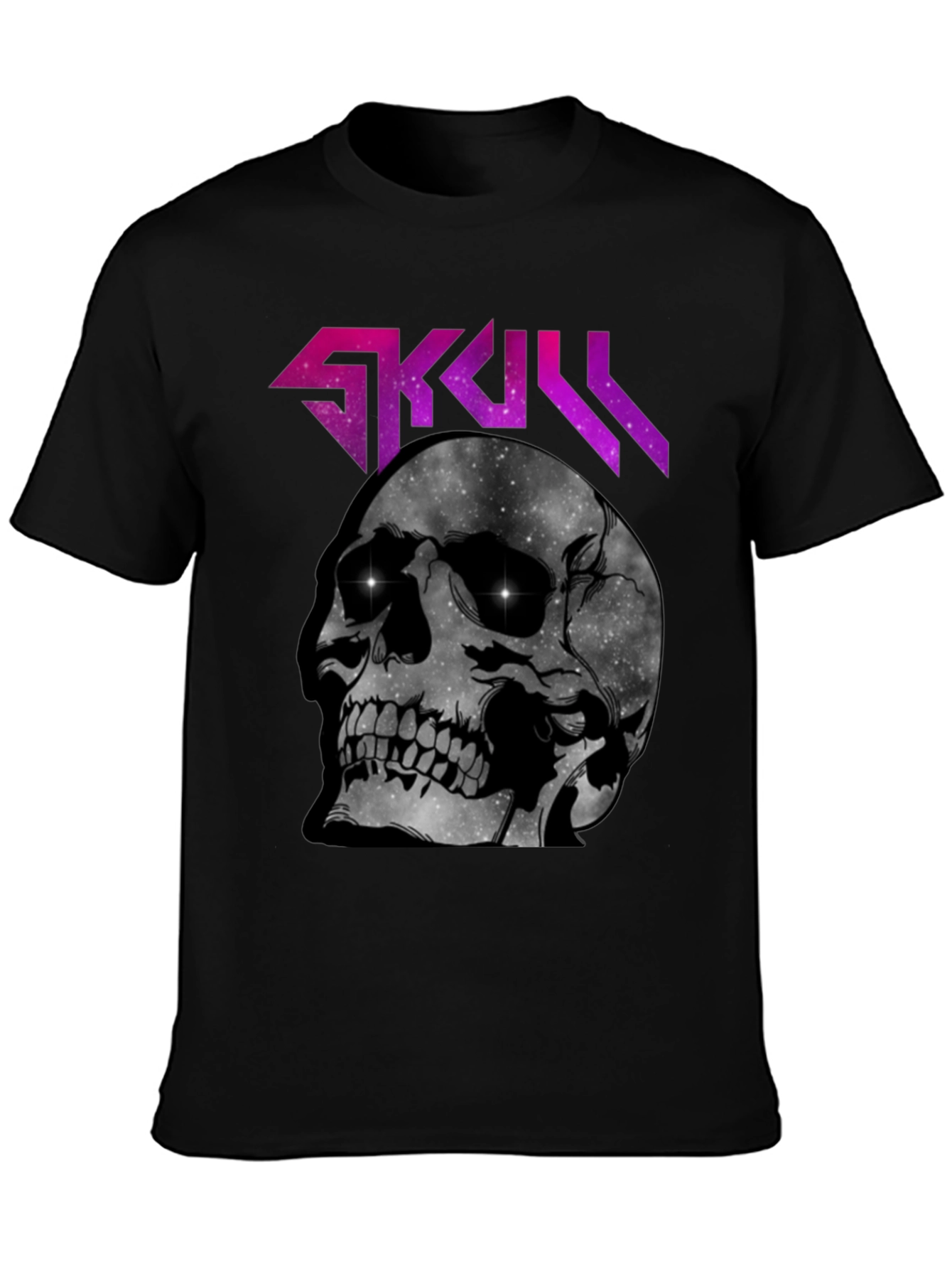 Skull Galaxy Graphic T-Shirt - Dark Style