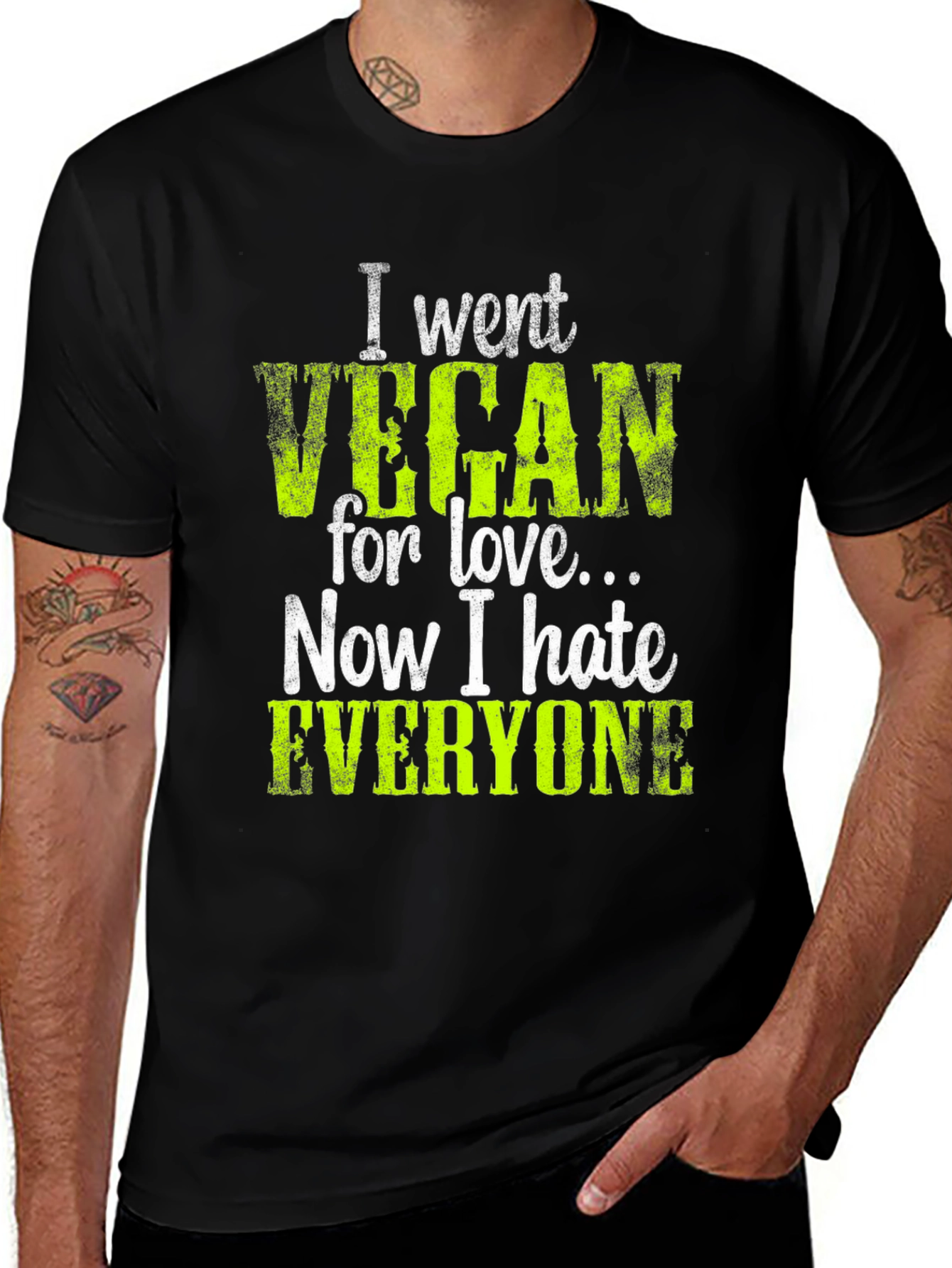 Vegan Hate Everyone Graphic T-Shirt