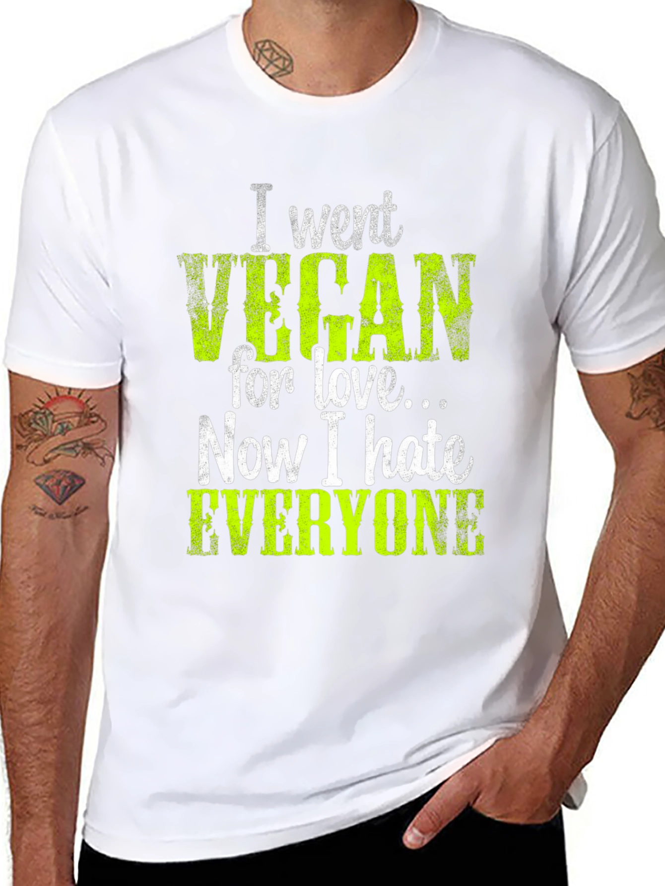 Vegan Hate Everyone Graphic T-Shirt