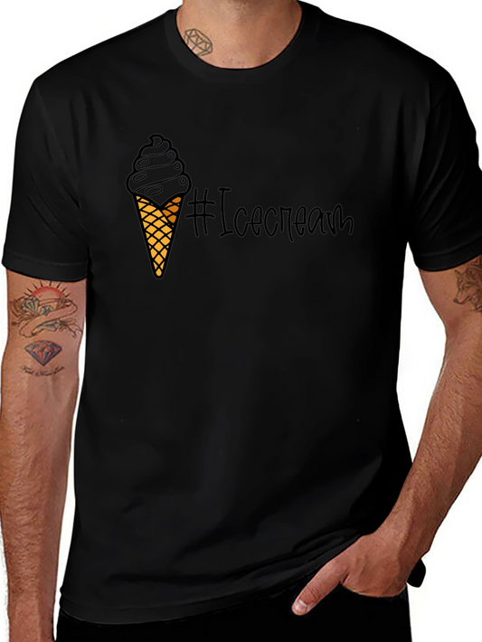 Ice Cream Graphic Black T-Shirt