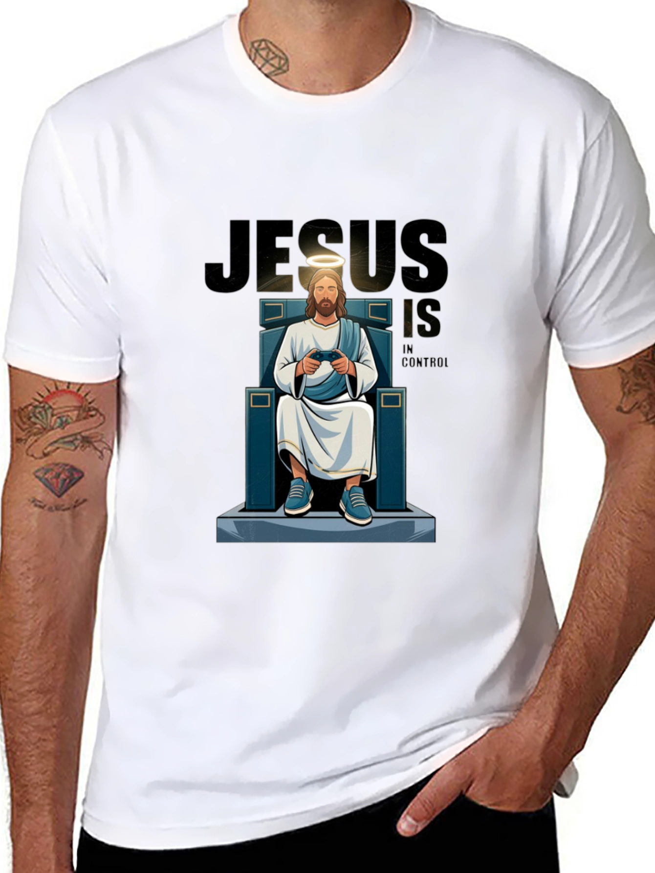 Jesus Is In Control Gaming T-Shirt