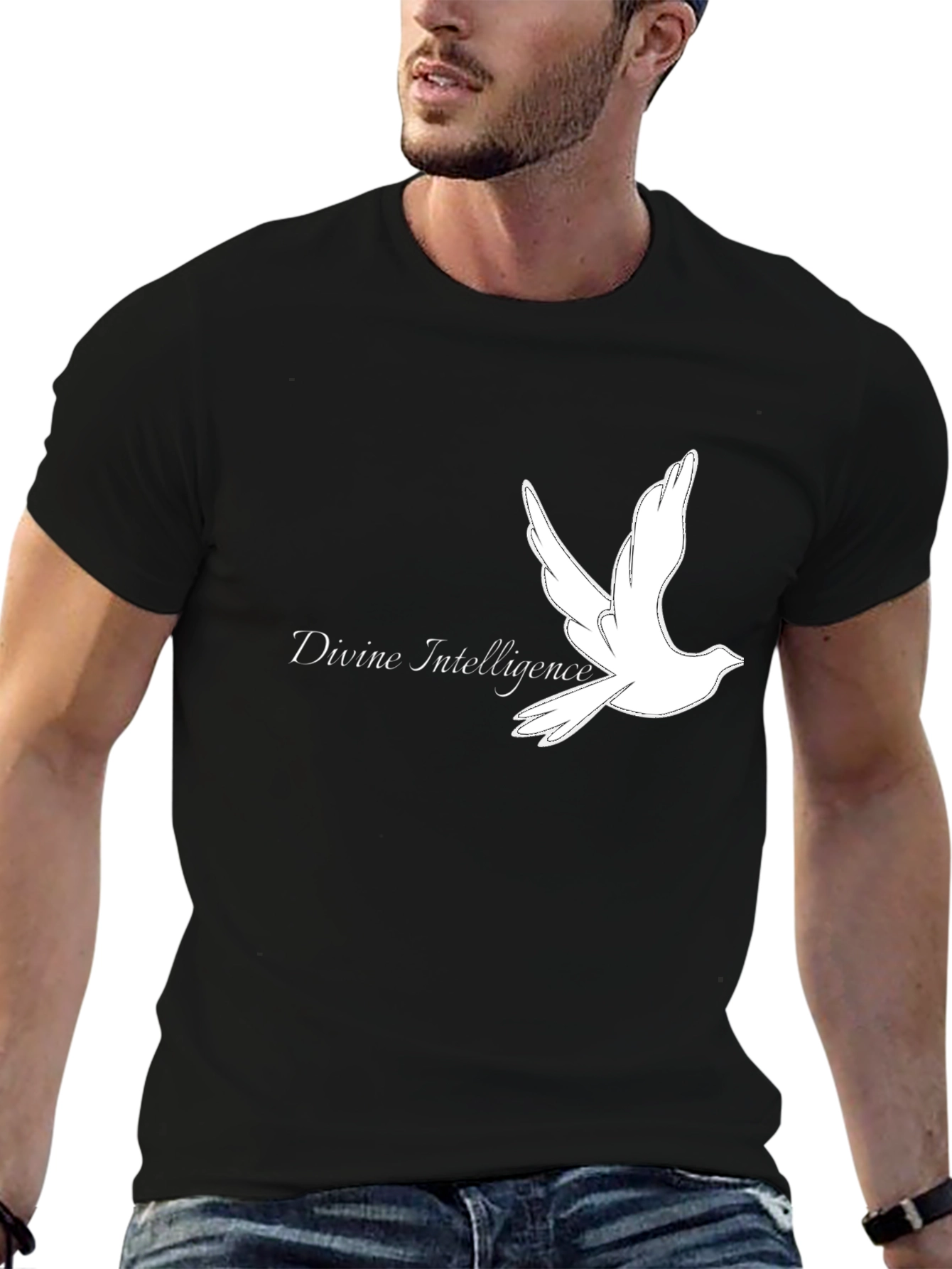 Divine Intelligence Dove Graphic T-Shirt - Stylish Menswear