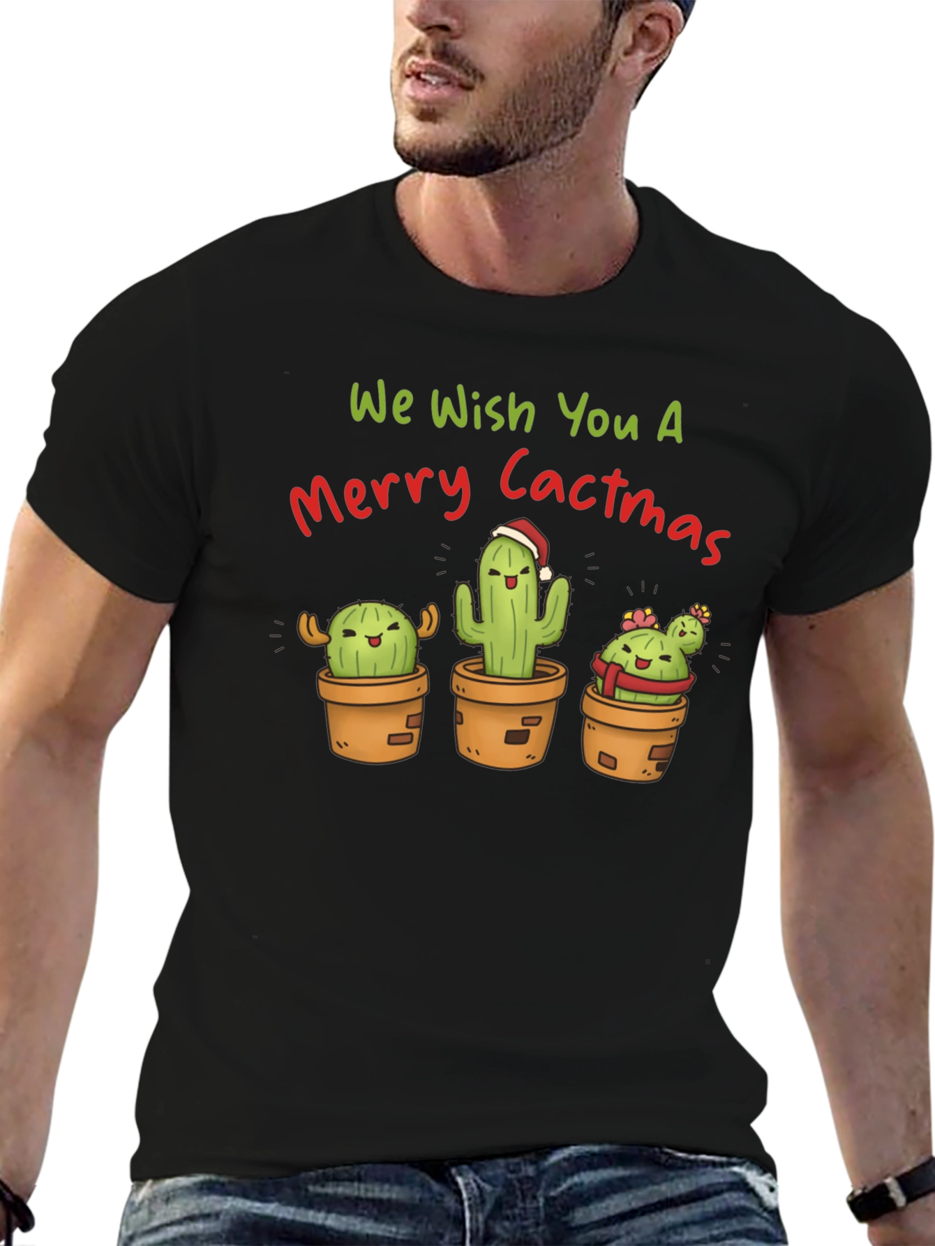 Merry Cactmas T-Shirt - Holiday Cactus Tee