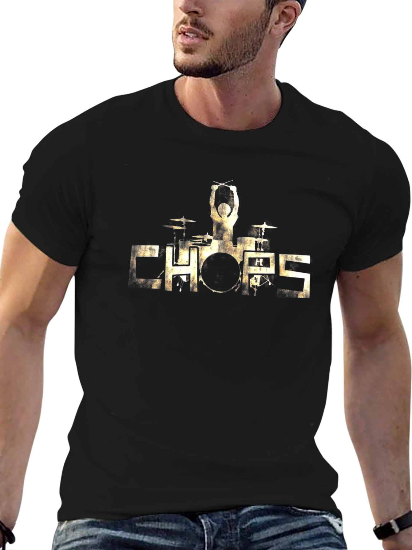 CHOP Drummer Graphic T-Shirt - Black
