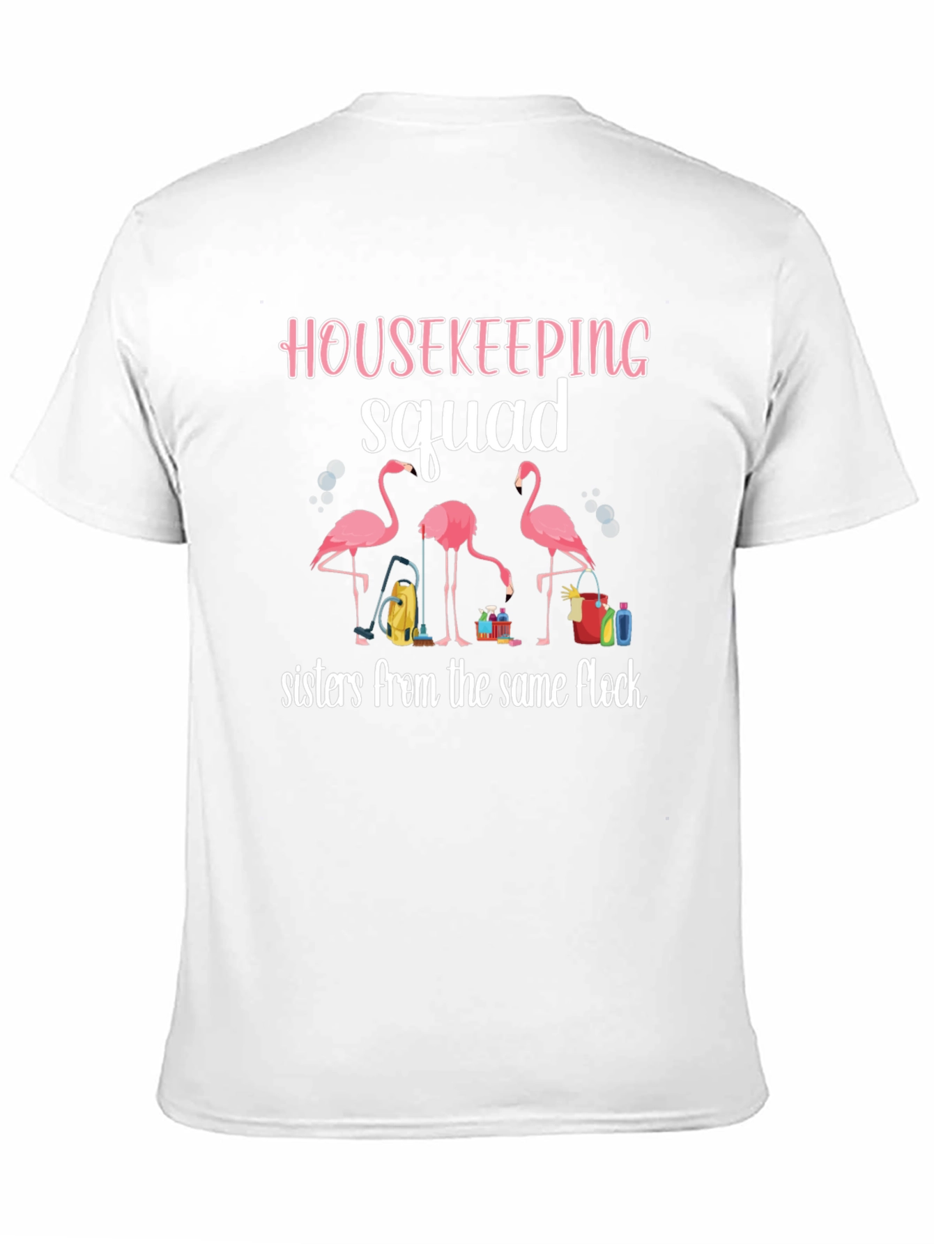 Housekeeping Squad Flamingo Graphic T-Shirt