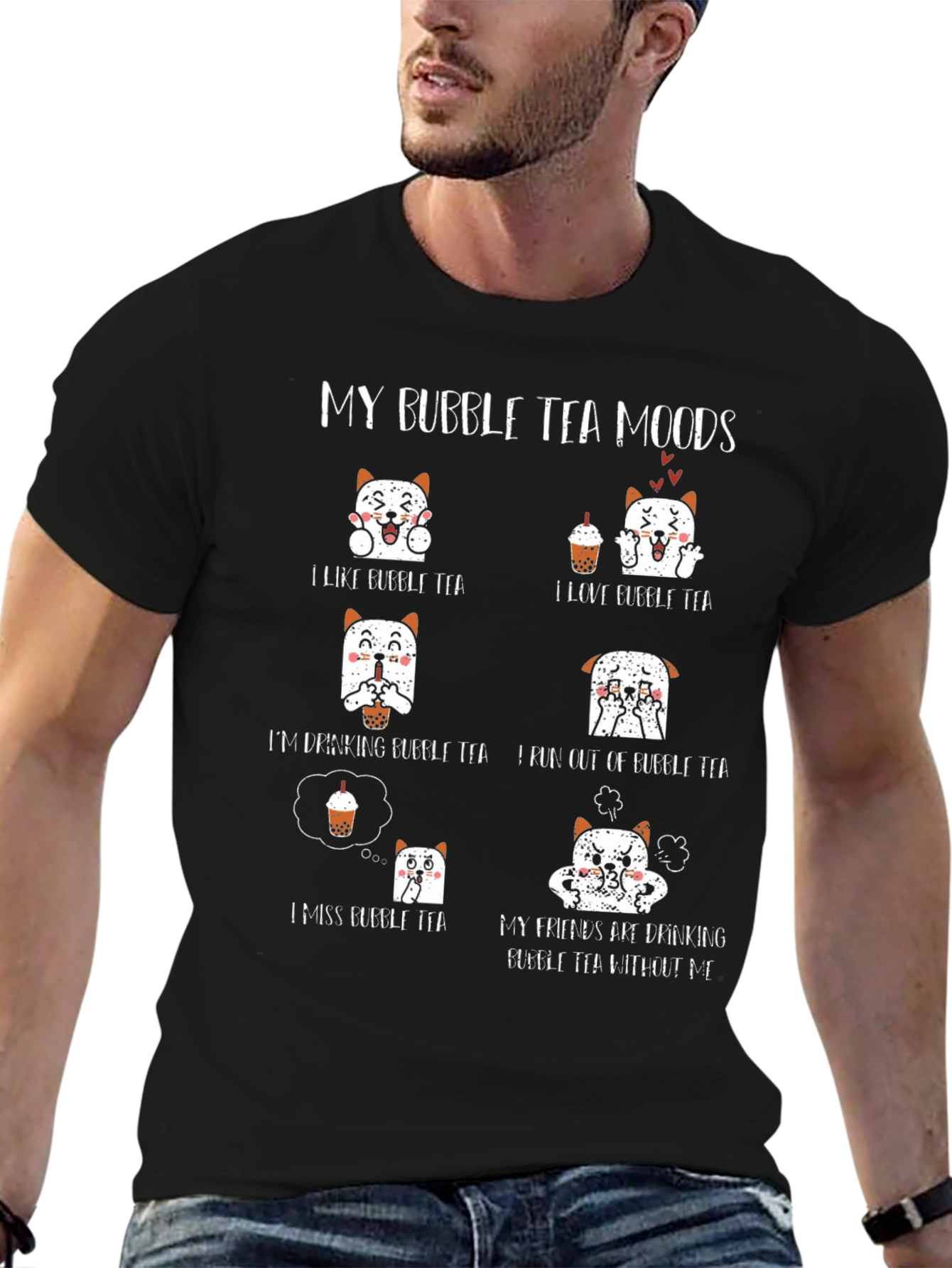 Bubble Tea Moods T-Shirt - Cute Graphic Tee