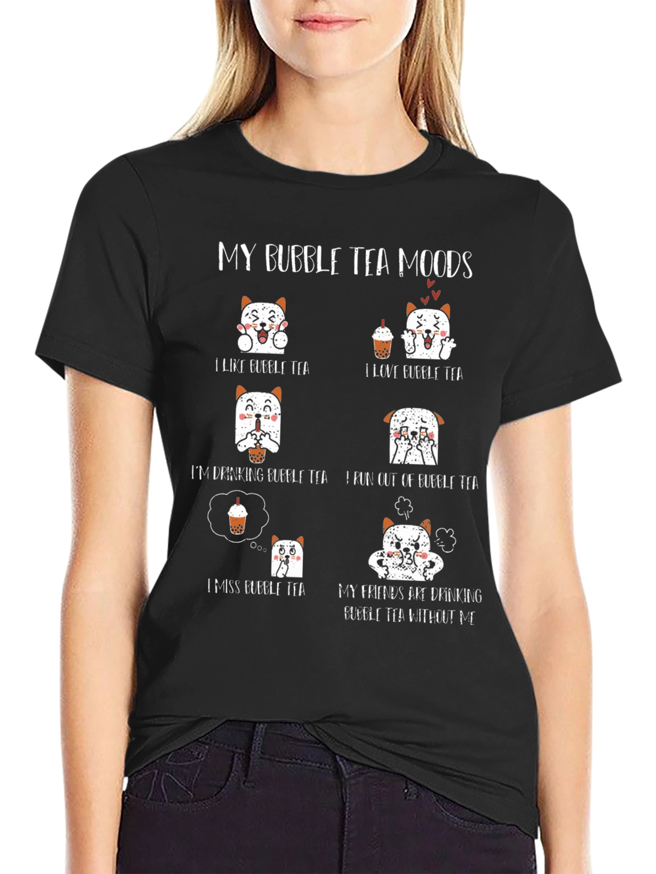 Bubble Tea Moods T-Shirt - Cute Graphic Tee