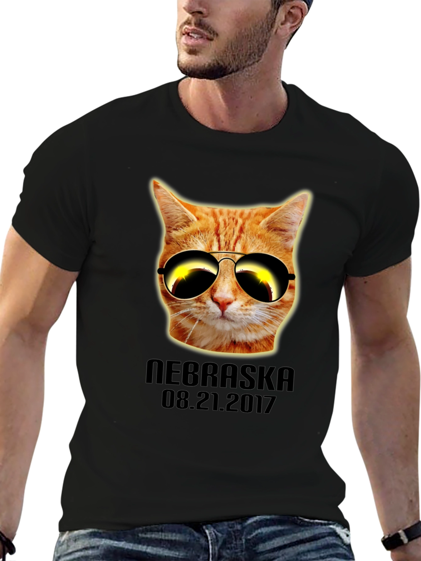 Cool Cat Eclipse T-Shirt - Nebraska 2017