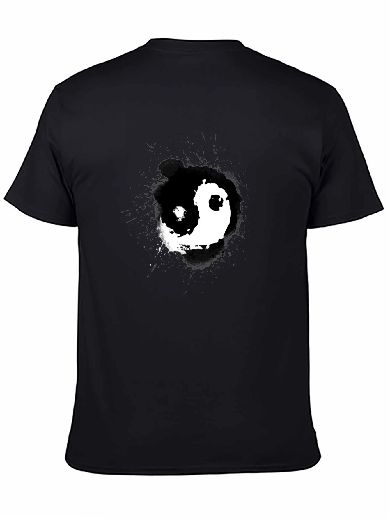 Yin Yang Graphic Print Black T-Shirt