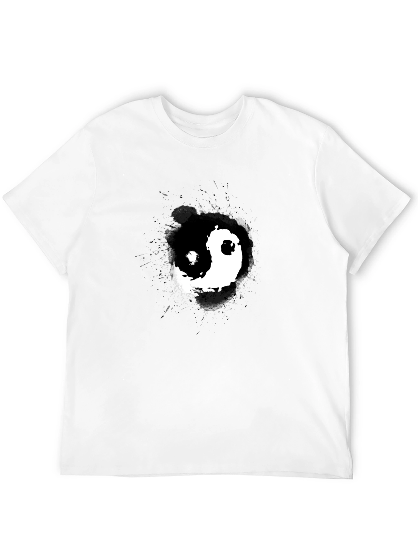 Yin Yang Graphic Print Black T-Shirt