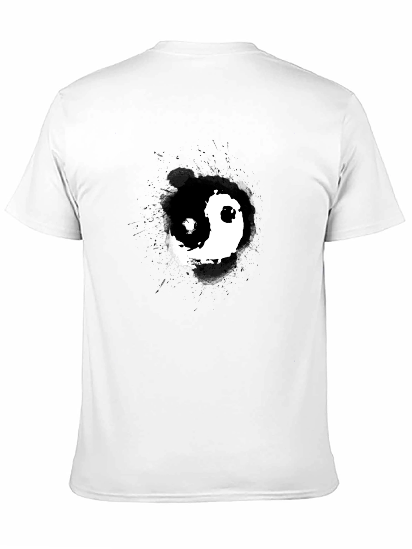 Yin Yang Graphic Print Black T-Shirt