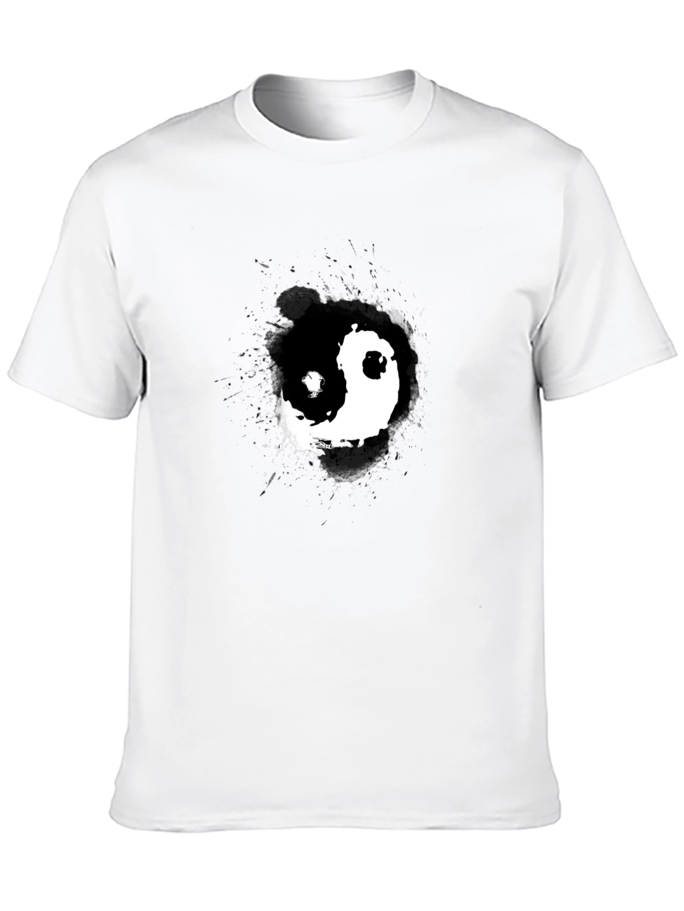 Yin Yang Graphic Print Black T-Shirt
