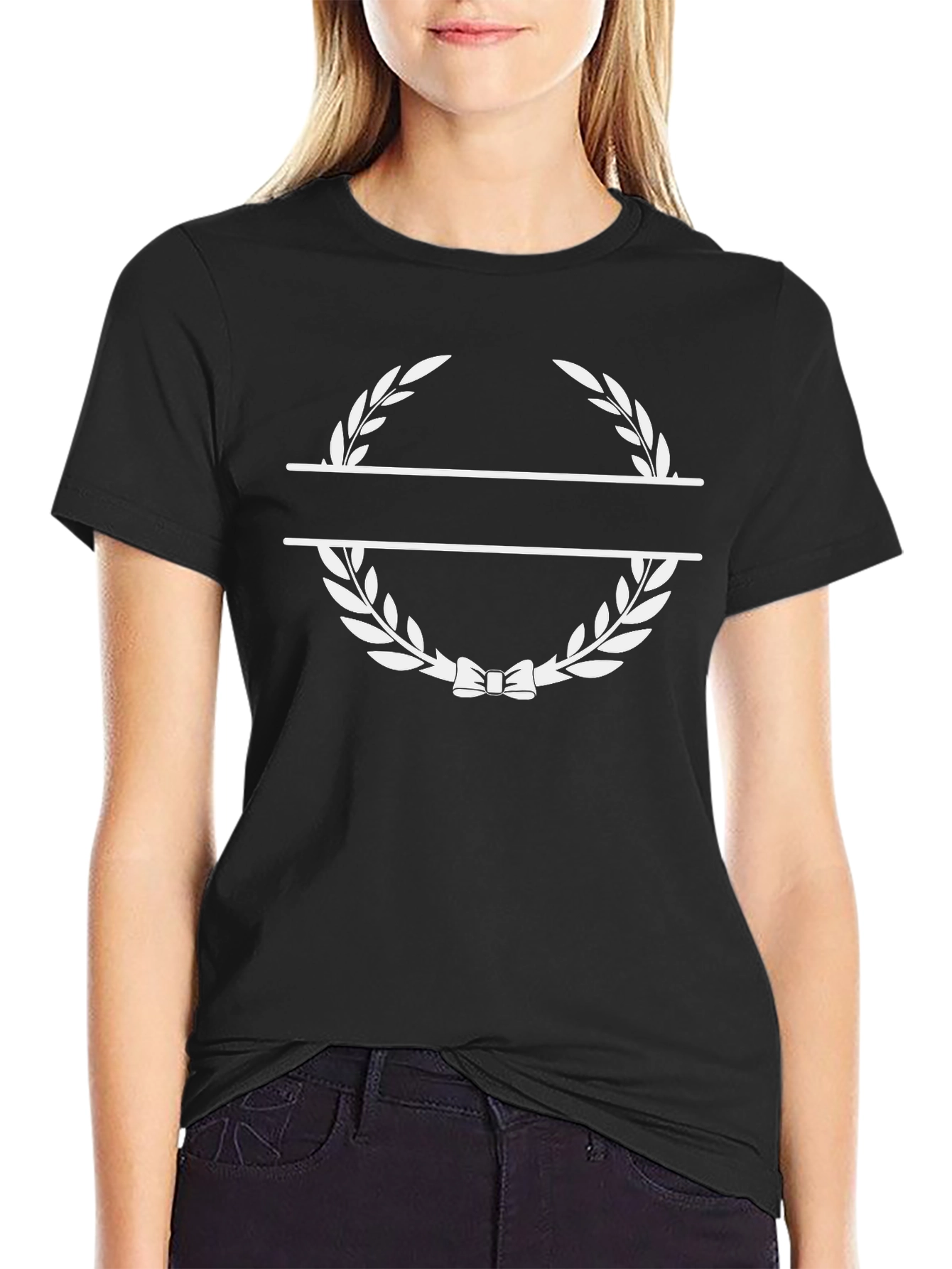 Monogram Laurel Wreath Black T-Shirt